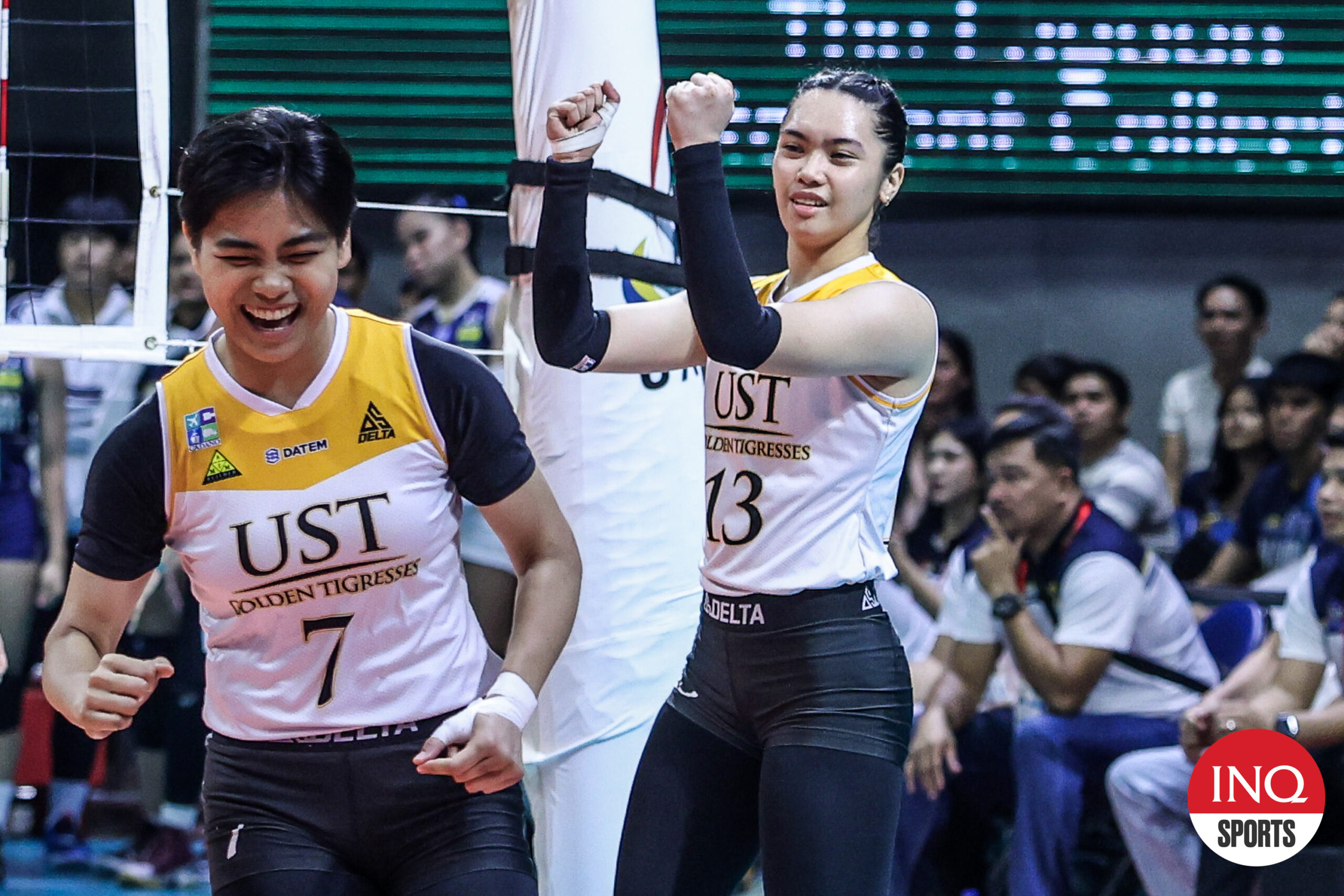 UST Tigresses' Jonna Perdido in Game 1 of the UAAP Season 86 women's volleyball Finals against NU Lady Bulldogs