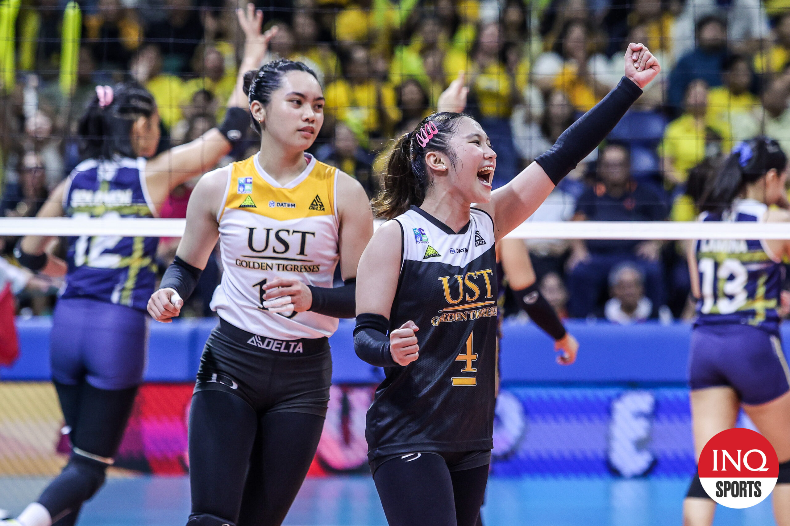 UST Tigresses' Detdet Pepito during Game 1 of the UAAP Season 86 women's volleyball tournmaent Finals against NU Lady Bulldogs