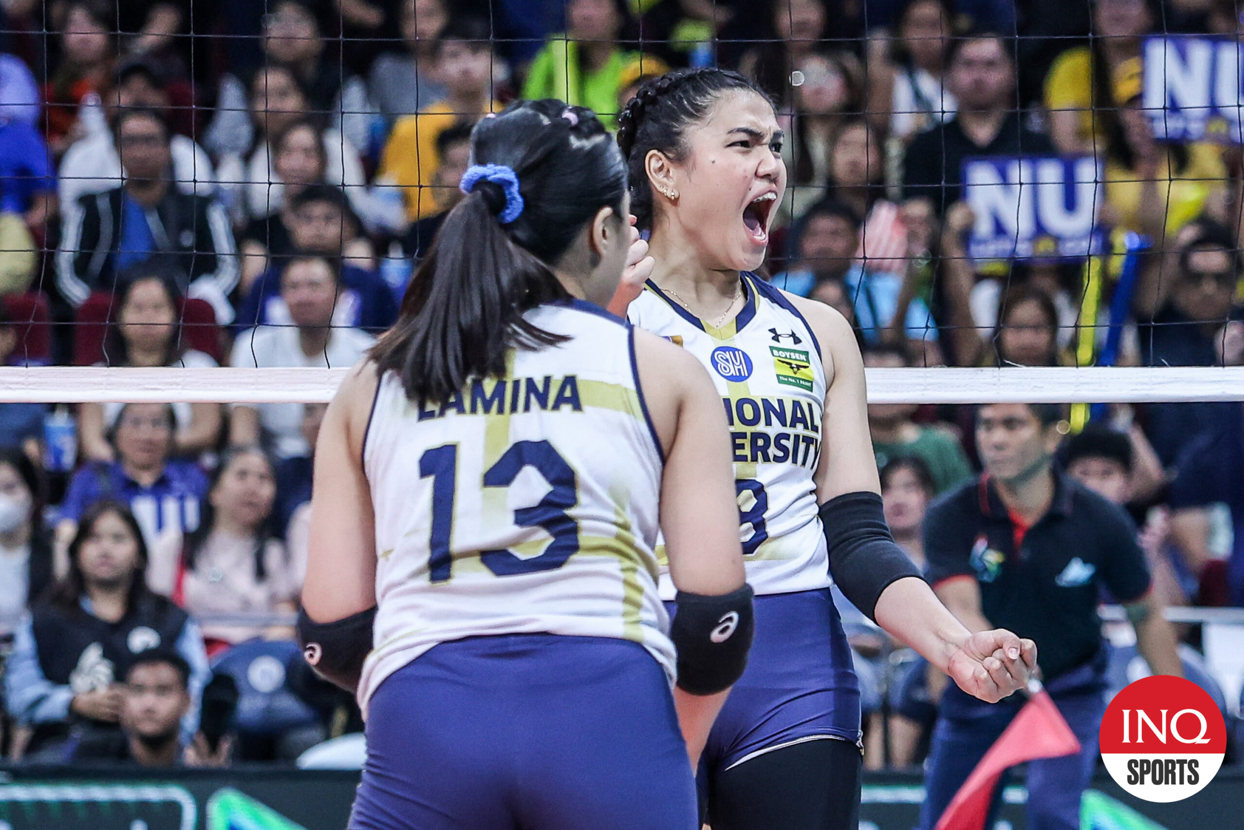 NU Lady Bulldogs' Sheena Toring during the UAAP Season 86 women's volleyball Finals game against UST Tigresses.