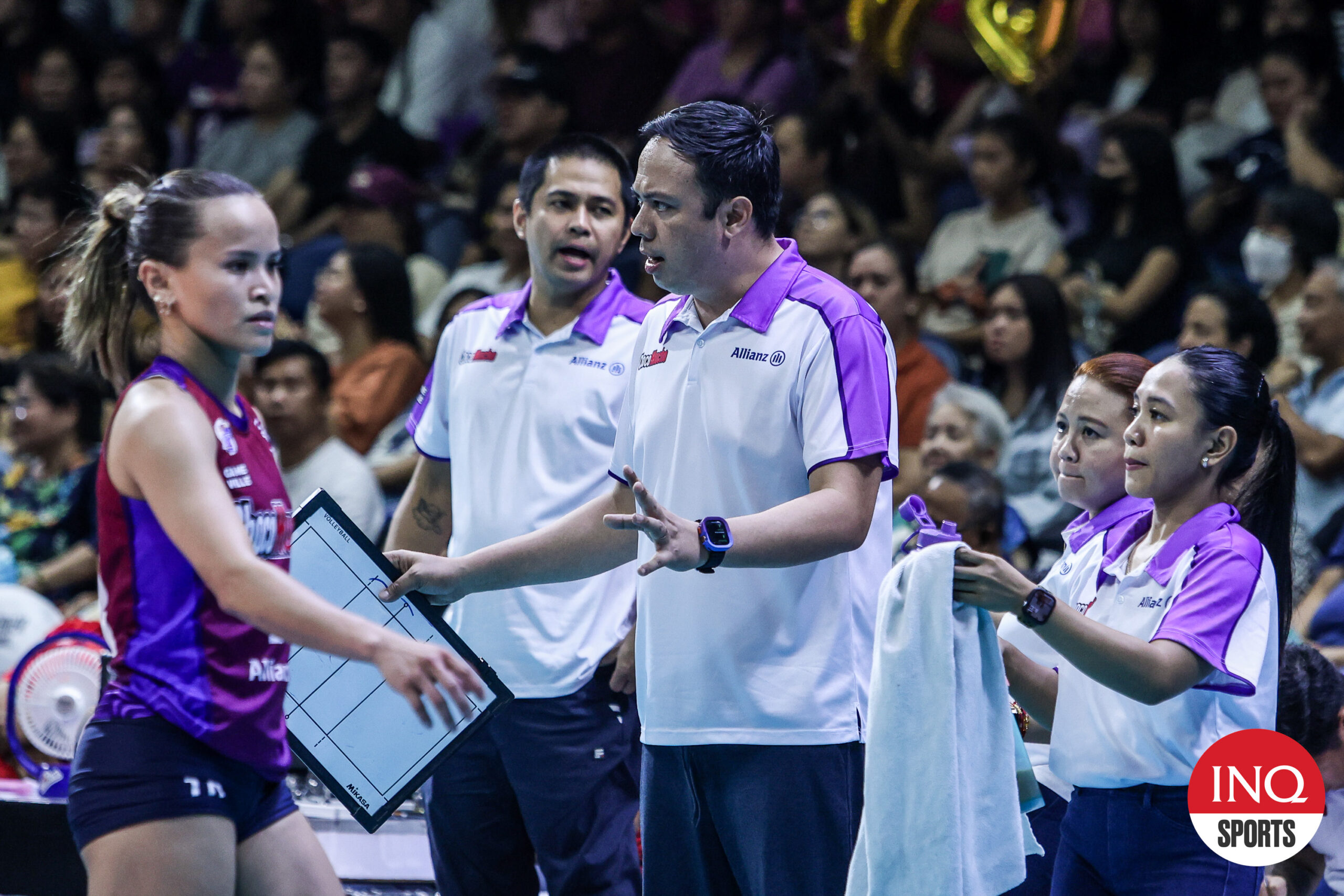 Choco Mucho Flying Titans' coach Dante Alinsunurin during Game 2 of the PVL All-Filipino Conference Finals