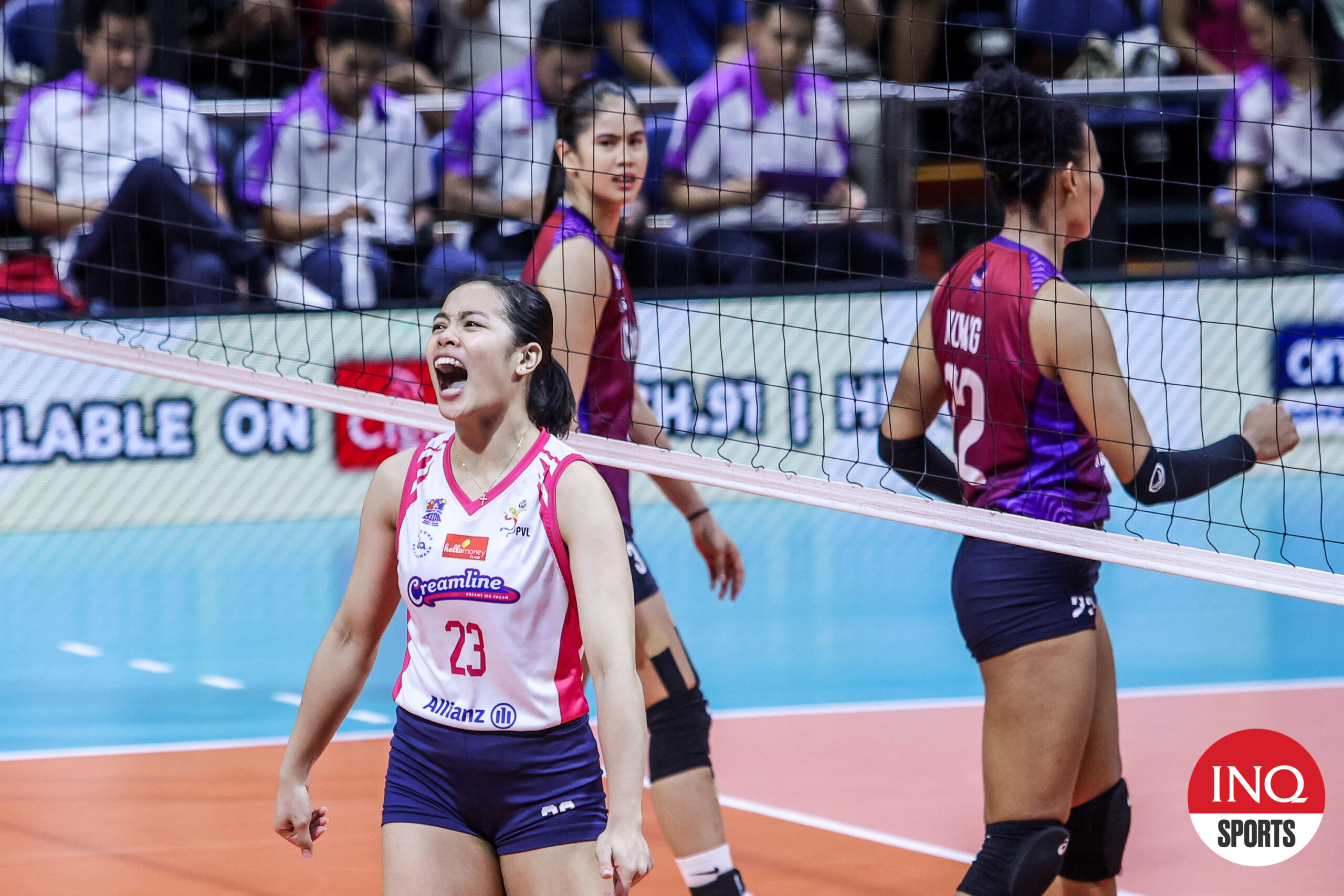 A game between Choco Mucho Flying Titans and Creamline Cool Smashers in the PVL All-Filipino Conference Finals
