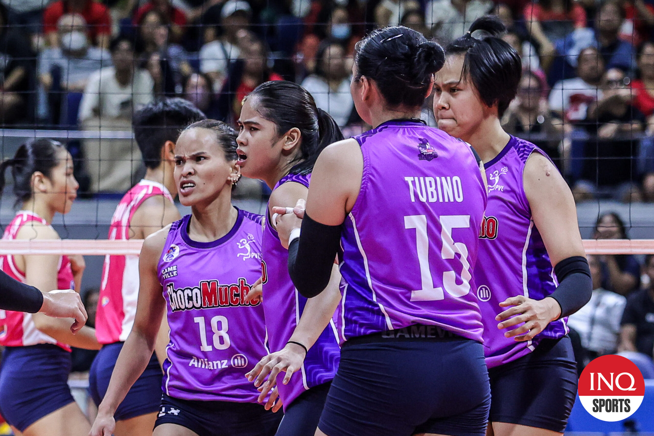 Choco Mucho Flying Titans in Game 1 of the PVL All-Filipino Finals against Creamline Cool Smashers