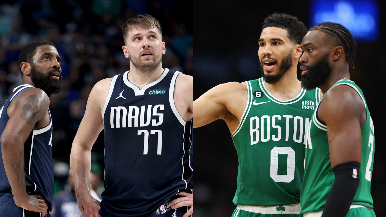Dallas Mavericks' Kyrie Irving and Luka Doncic and Boston Celtics' Jayson Tatum and Jaylen Brown lead their respective teams in the NBA Finals