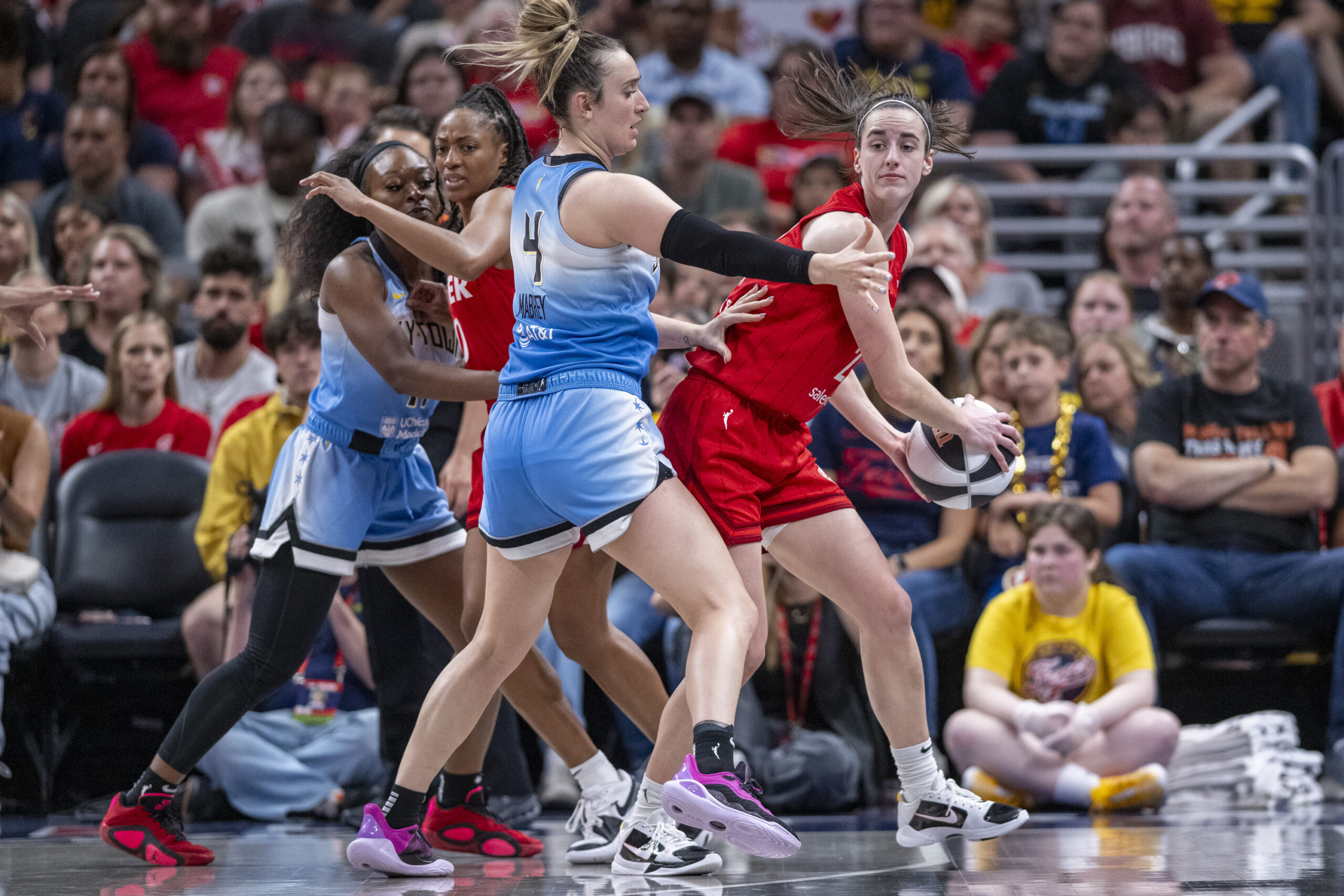 Indiana Fever Caitlin Clark Chennedy Carter foul