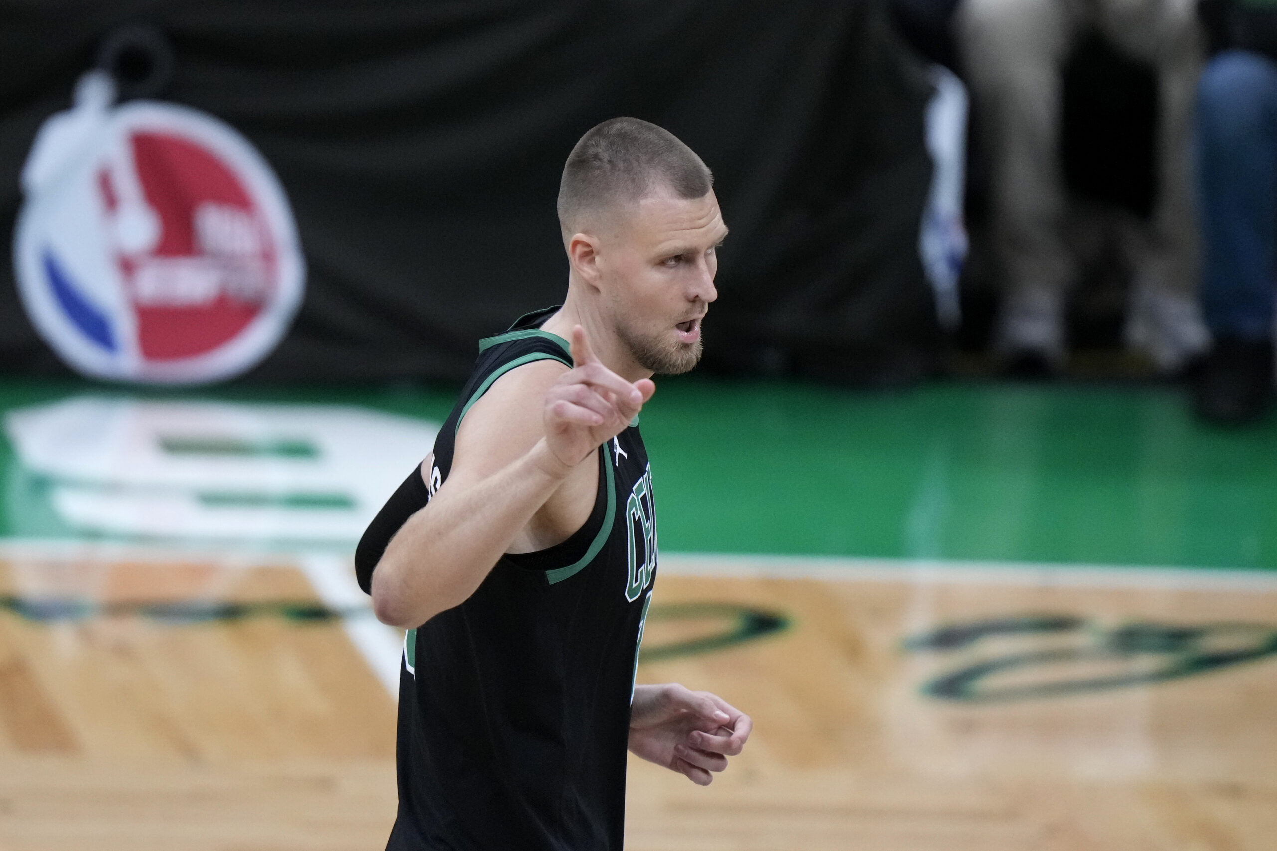 Boston Celtics center Kristaps Porzingis NBA Finals Celtics vs Mavericks