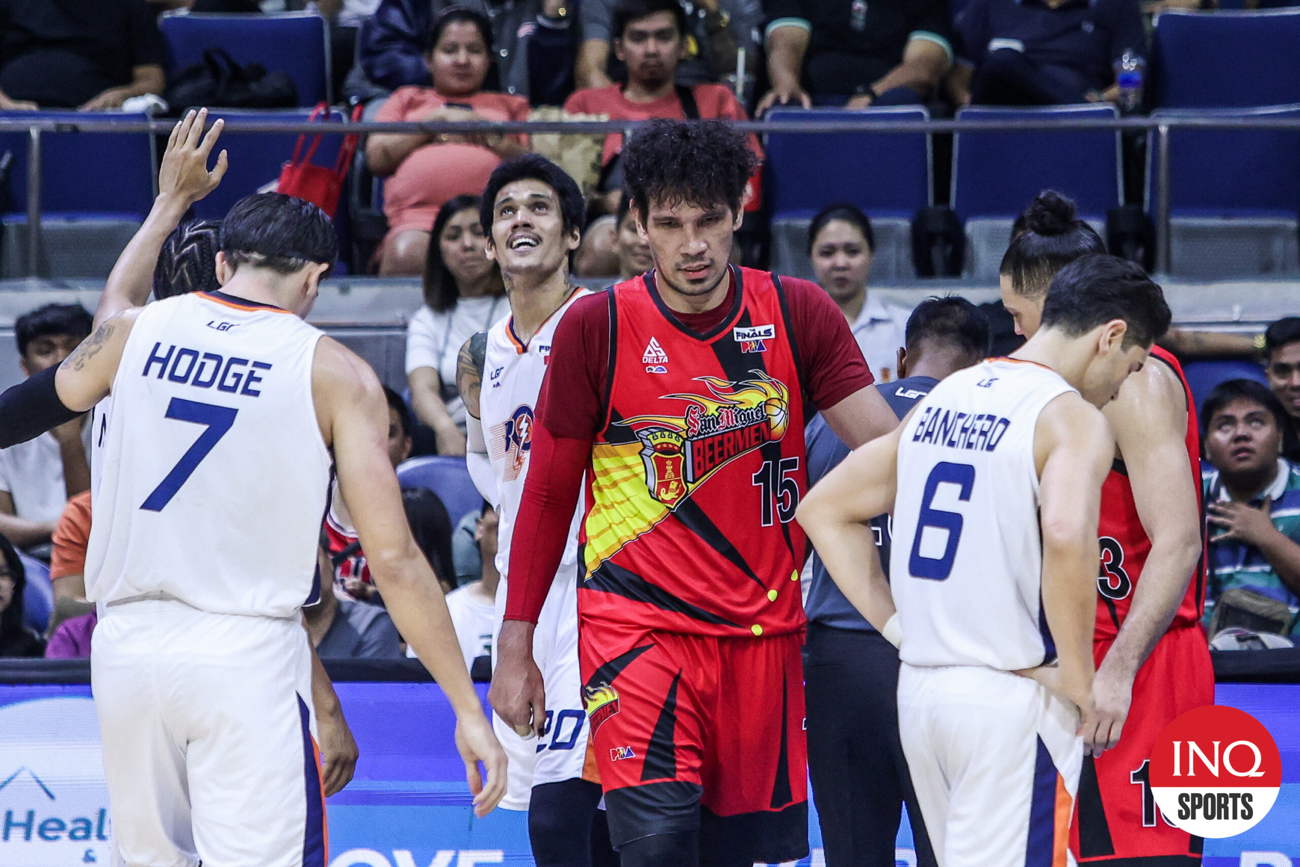 San Migiuel Beermen's June Mar Fajardo during Game 1 of the PBA Philippine CUp Finals against Meralco Bolts