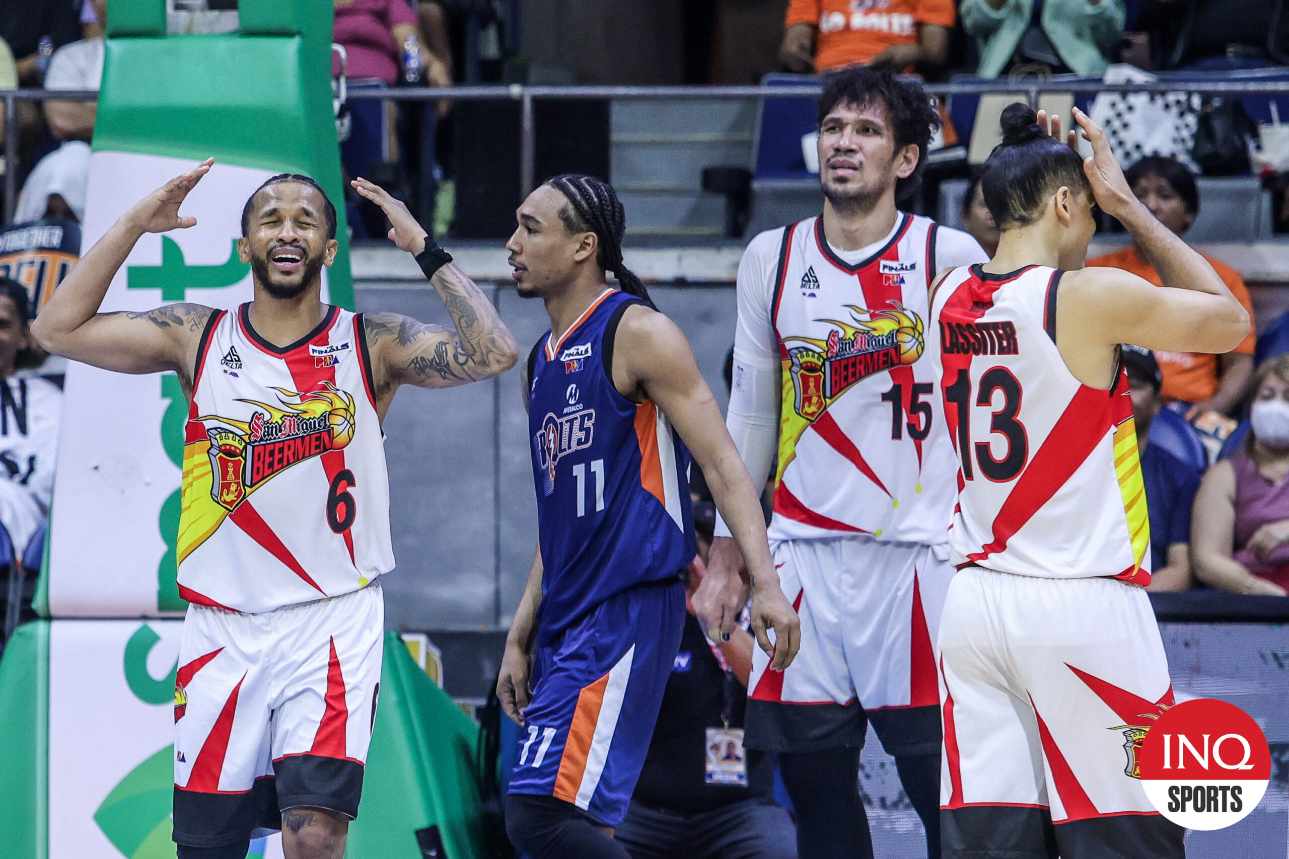 San Miguel Beermen vs Meralco Bolts in the PBA Philippine Cup Finals.