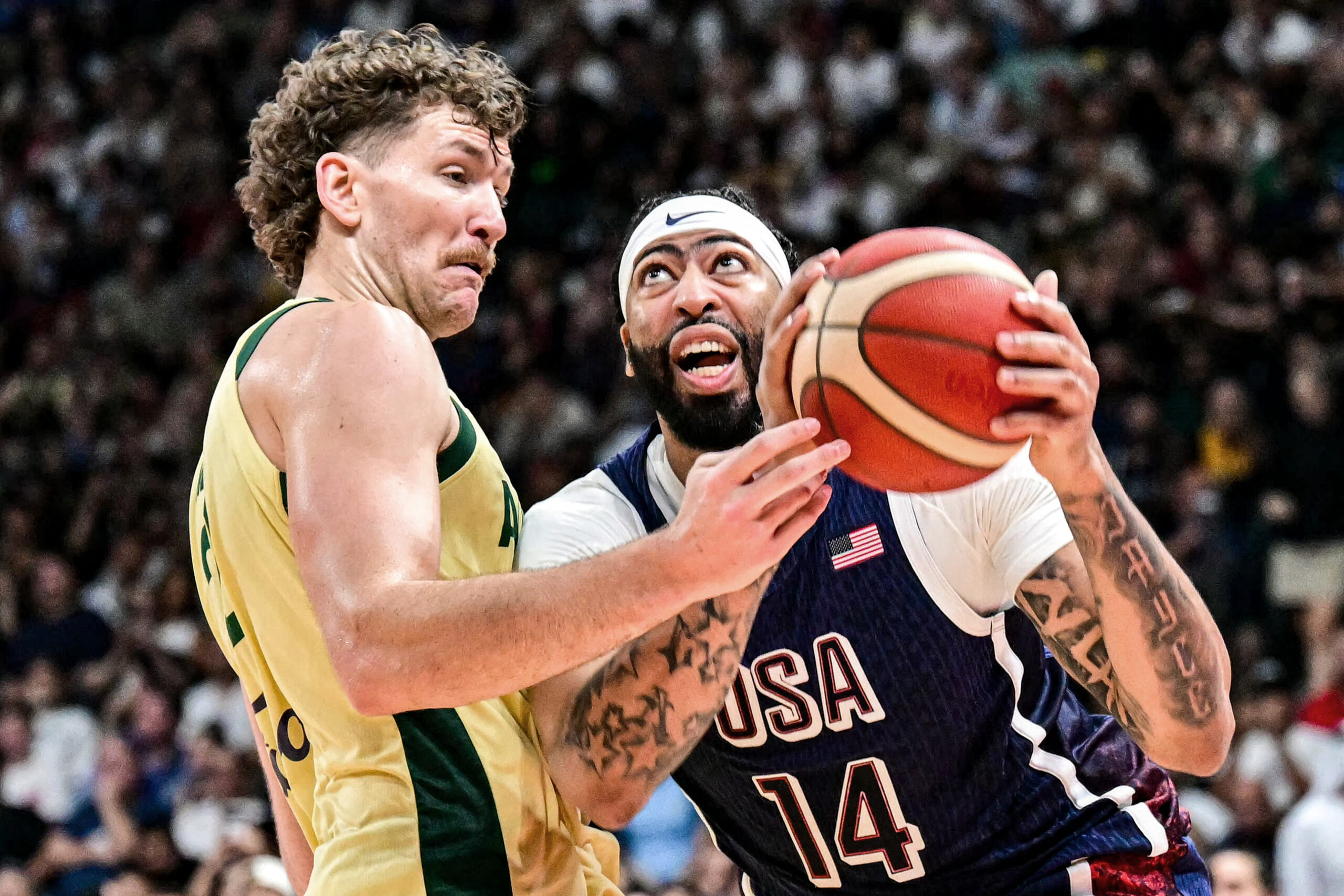 Anthony Davis Team USA beats Australia Paris Olympics exhibition