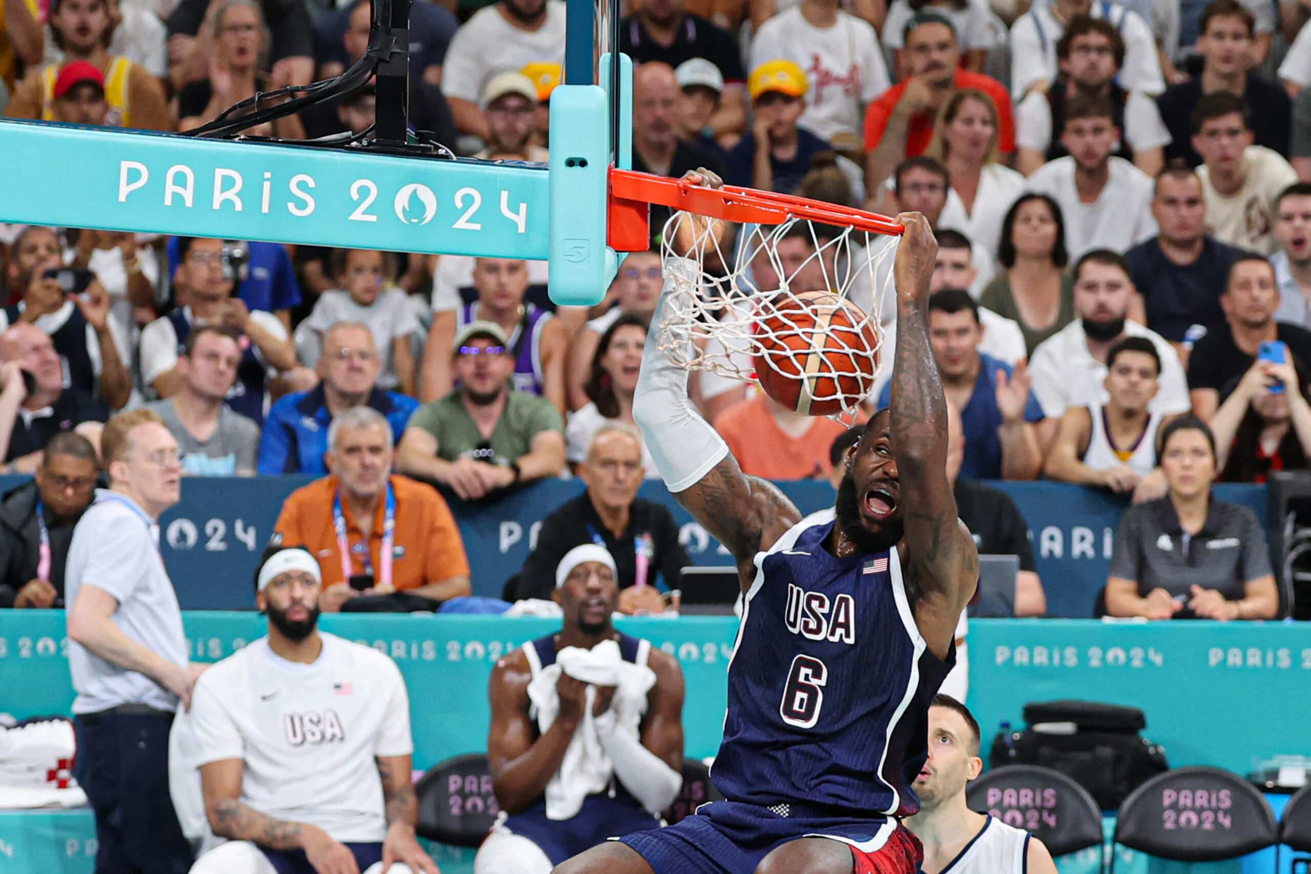 LeBron James Team USA beat Serbia Paris Olympics 2024