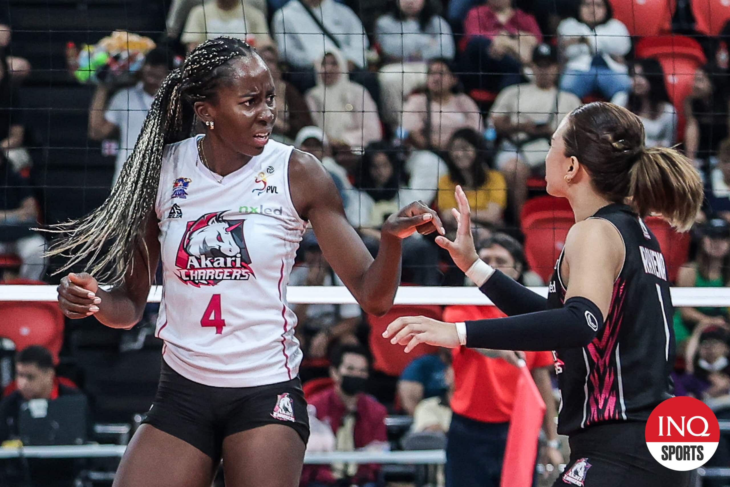 Akari Chargers' import Oly Okaro in the PVL Reinforced Conference