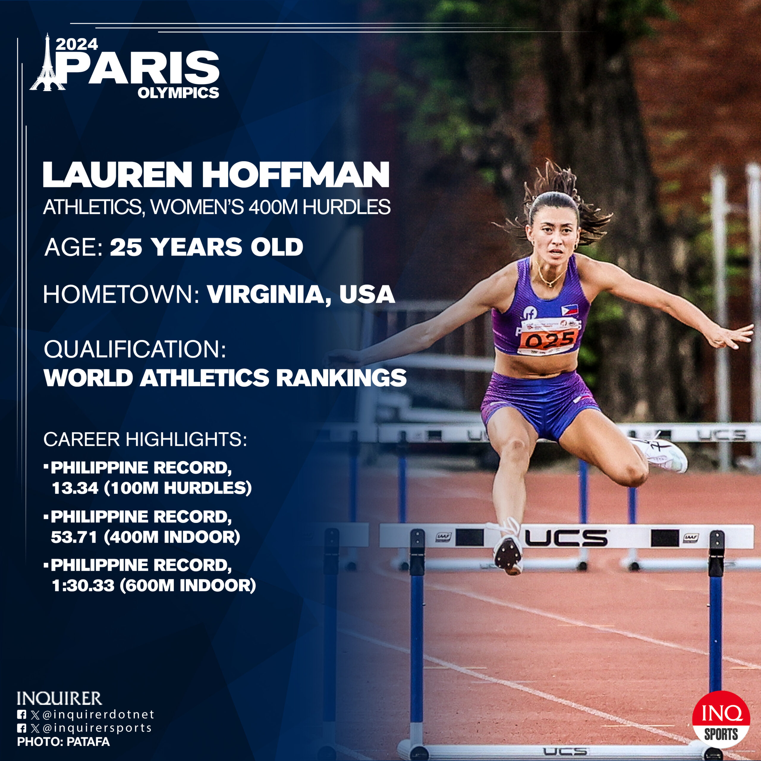 Lauren hoffman, athletics hurdles paris olympics 2024