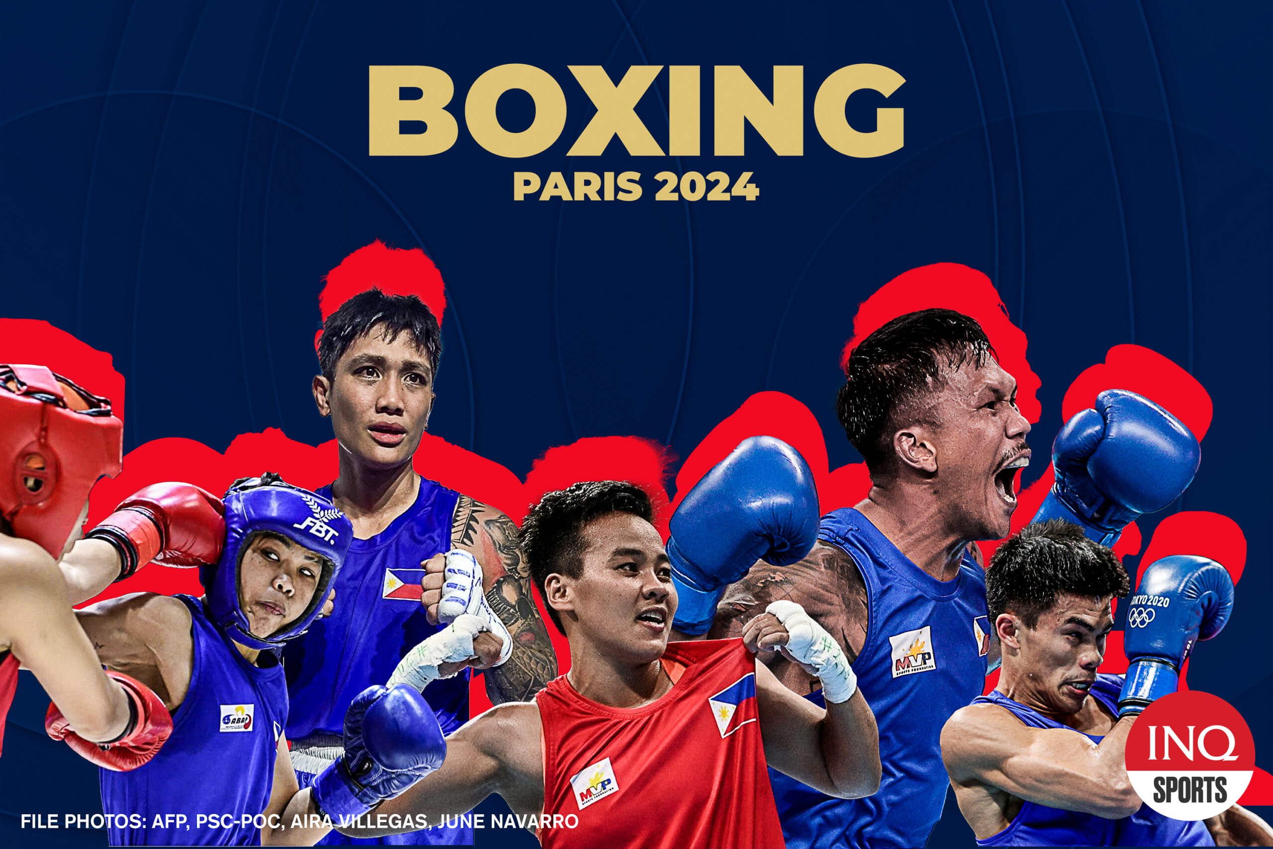 The Philippine boxing team in the Paris Olympics 2024: Aira Villegas, Hergie Bacyadan, Nesthy Petecio, Eumir Marcial and Carlo Paalam.