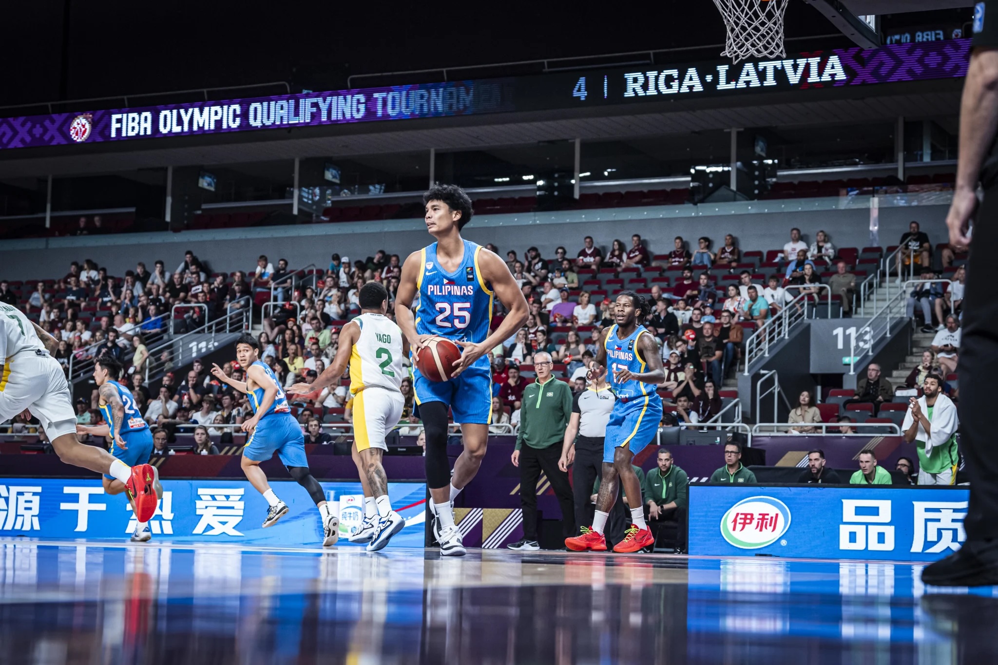 Gilas Pilipinas veteran Japeth Aguilar in action during the Fiba OQT in Riga, Latvia