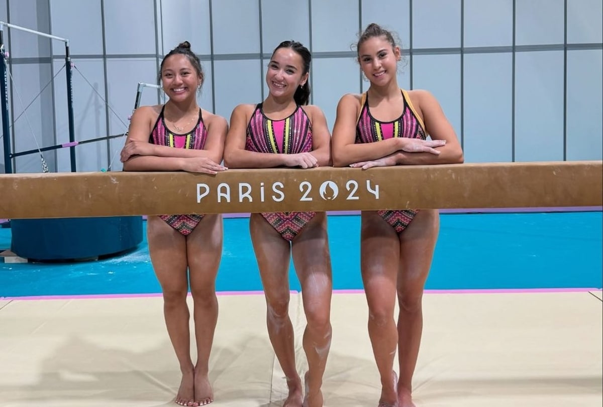 Team Philippines gymnastics bets Emma Malabuyo, Aleah Finnegan and Levi Jung-Ruivivar. They are set to compete in the Paris Olympics 2024 women's gymnastics event.