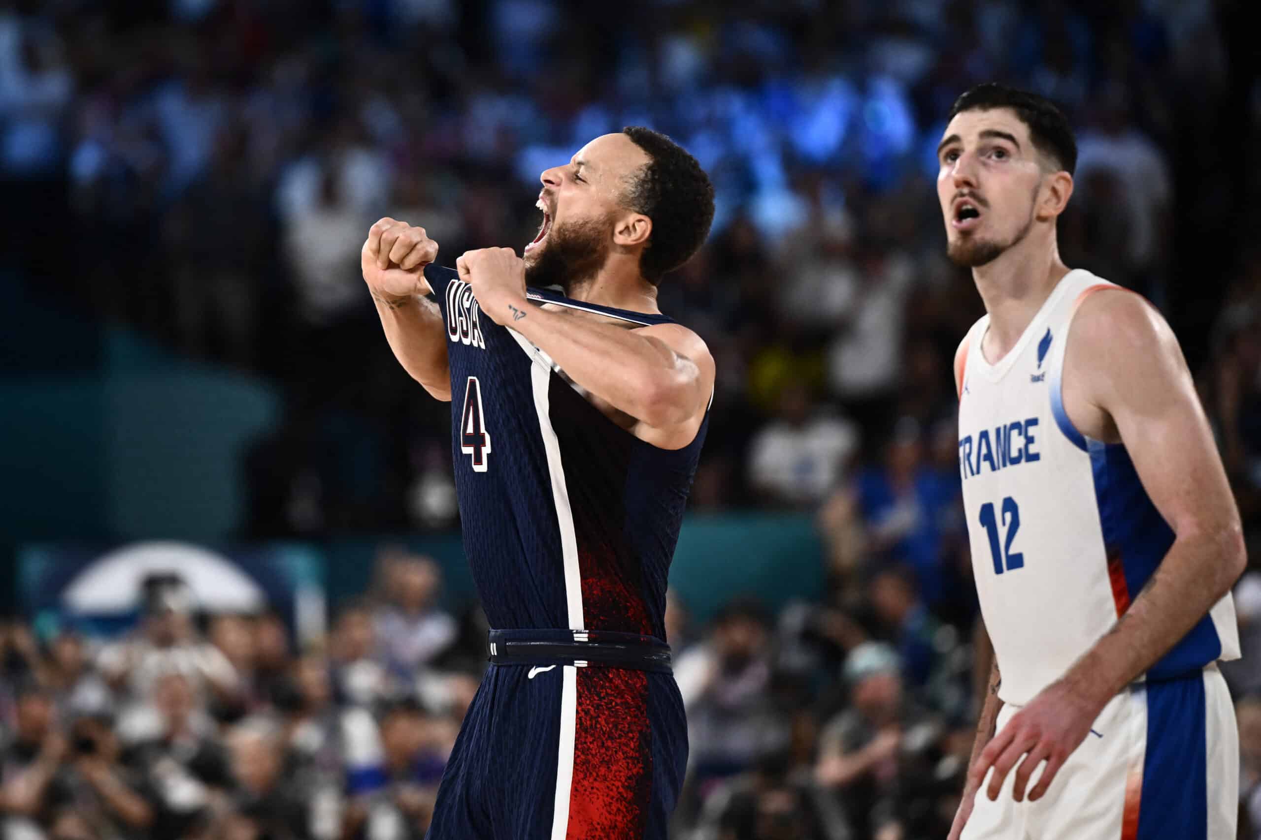 Steph Curry Team USA beat France Paris Olympics 2024 men's basketball gold