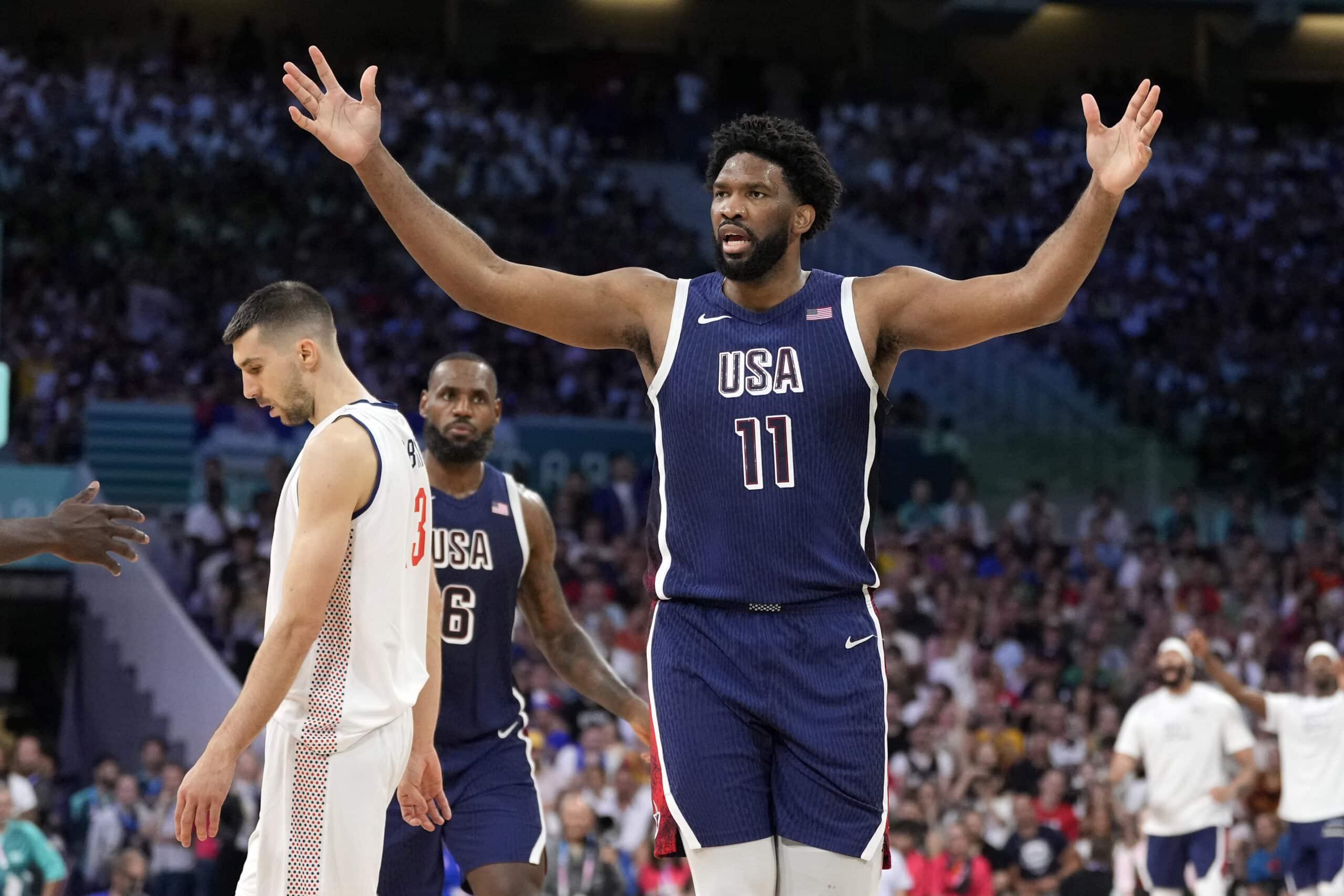 Joel Embiid embracing booing from French fans at Paris Olympics