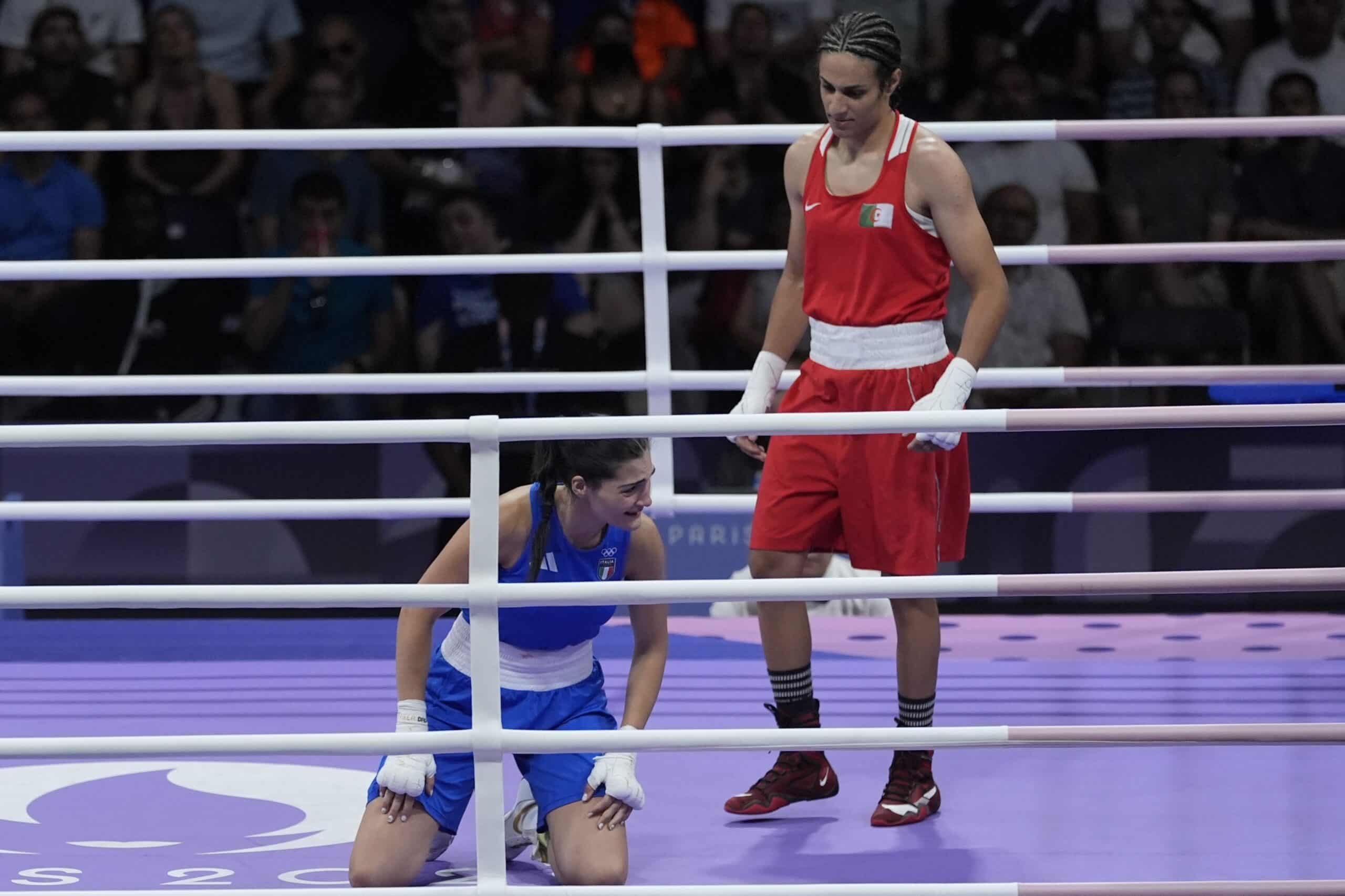 Algeria's Imane Khelif boxing paris olympics gender test Angela Carini