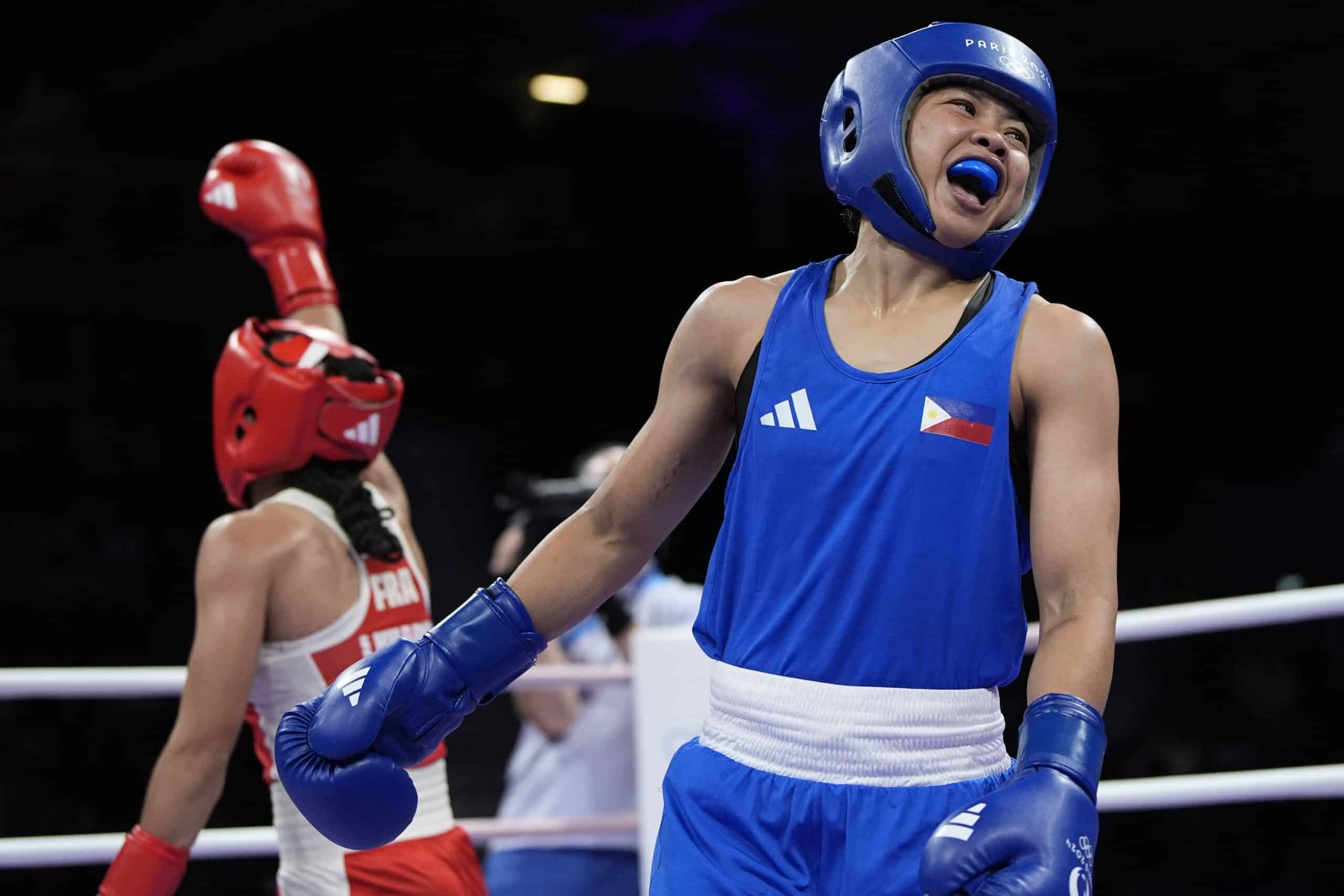 Aira Villegas, del equipo de Filipinas, boxeadora en los Juegos Olímpicos de París 2024