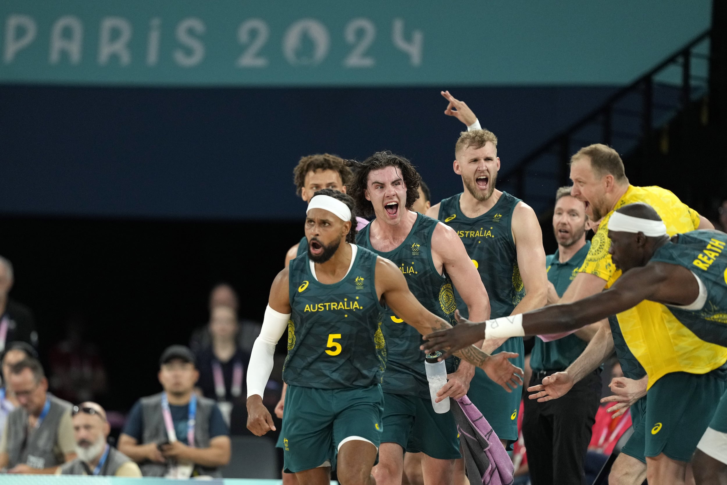 Patty Mills Australia vs Serbia Paris Olympics 2024 men's basketball quarterfinal