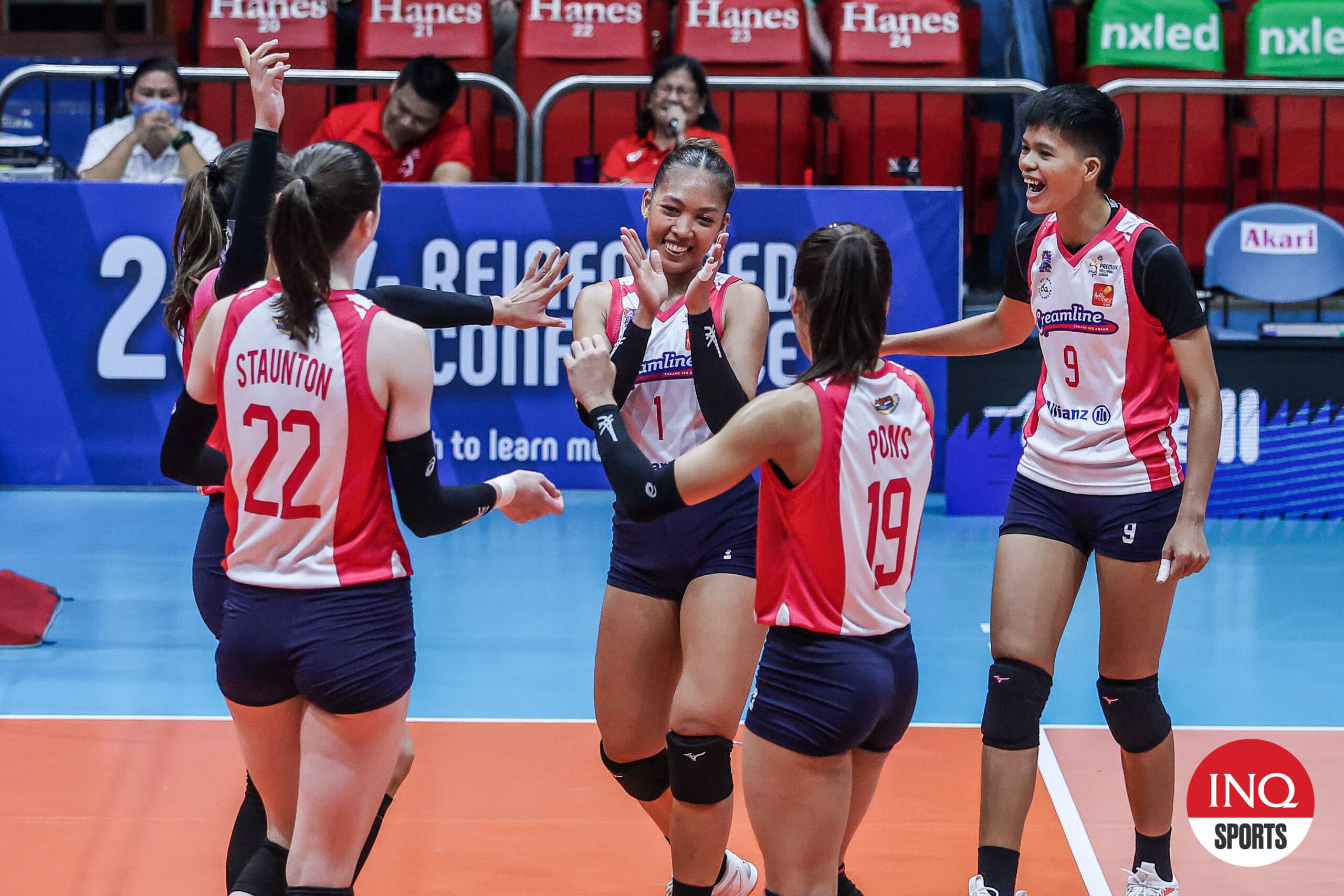 Kyle Negrito and the Creamline Cool Smashers in the PVL Reinforced COnference. 