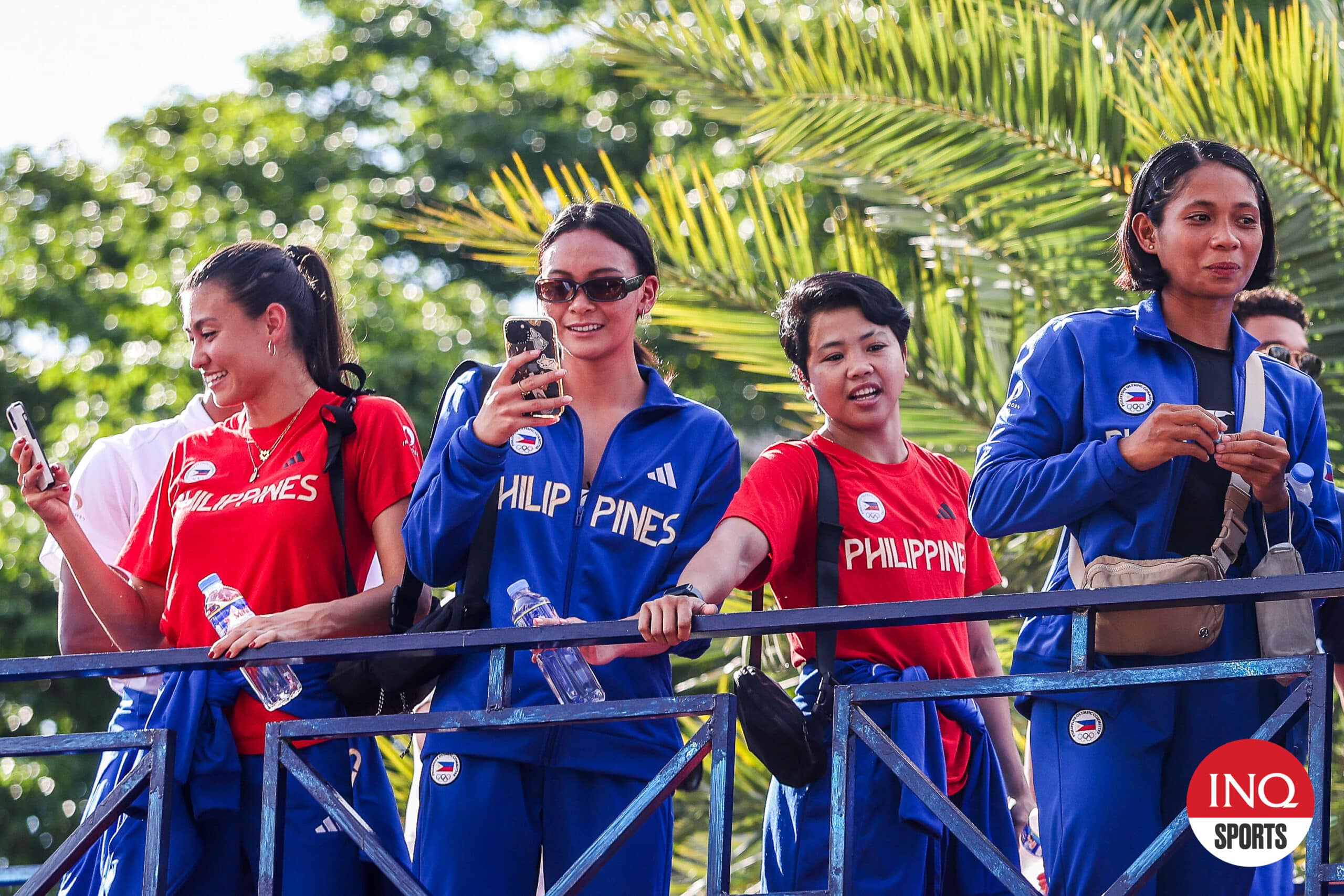 Team Philippines' swimmer Kayla Sanchez during the Heroes parade for the Filipino athletes after the Paris Olympics.