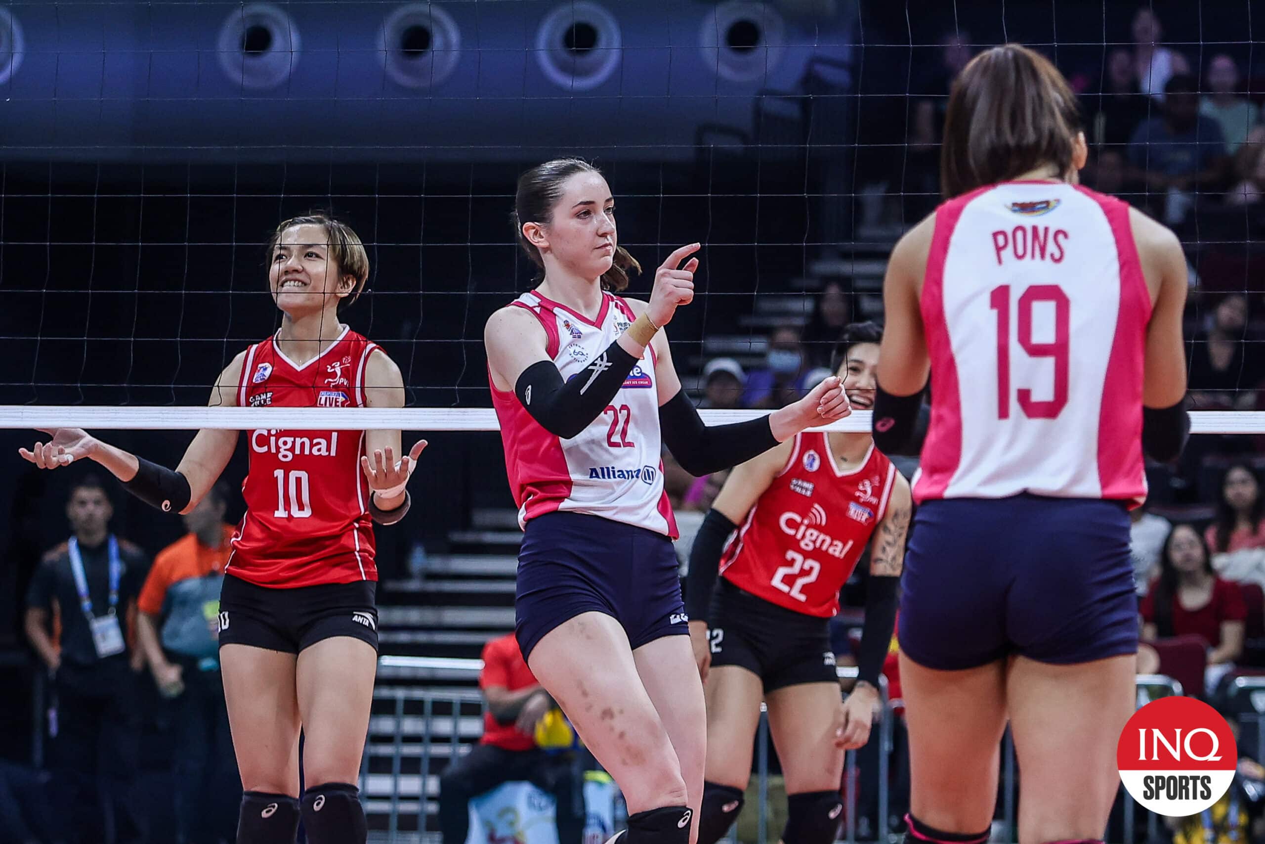 Creamline Cool Smashers' Erica Staunton in the PVL semifinals game against Cignal HD Spikers.