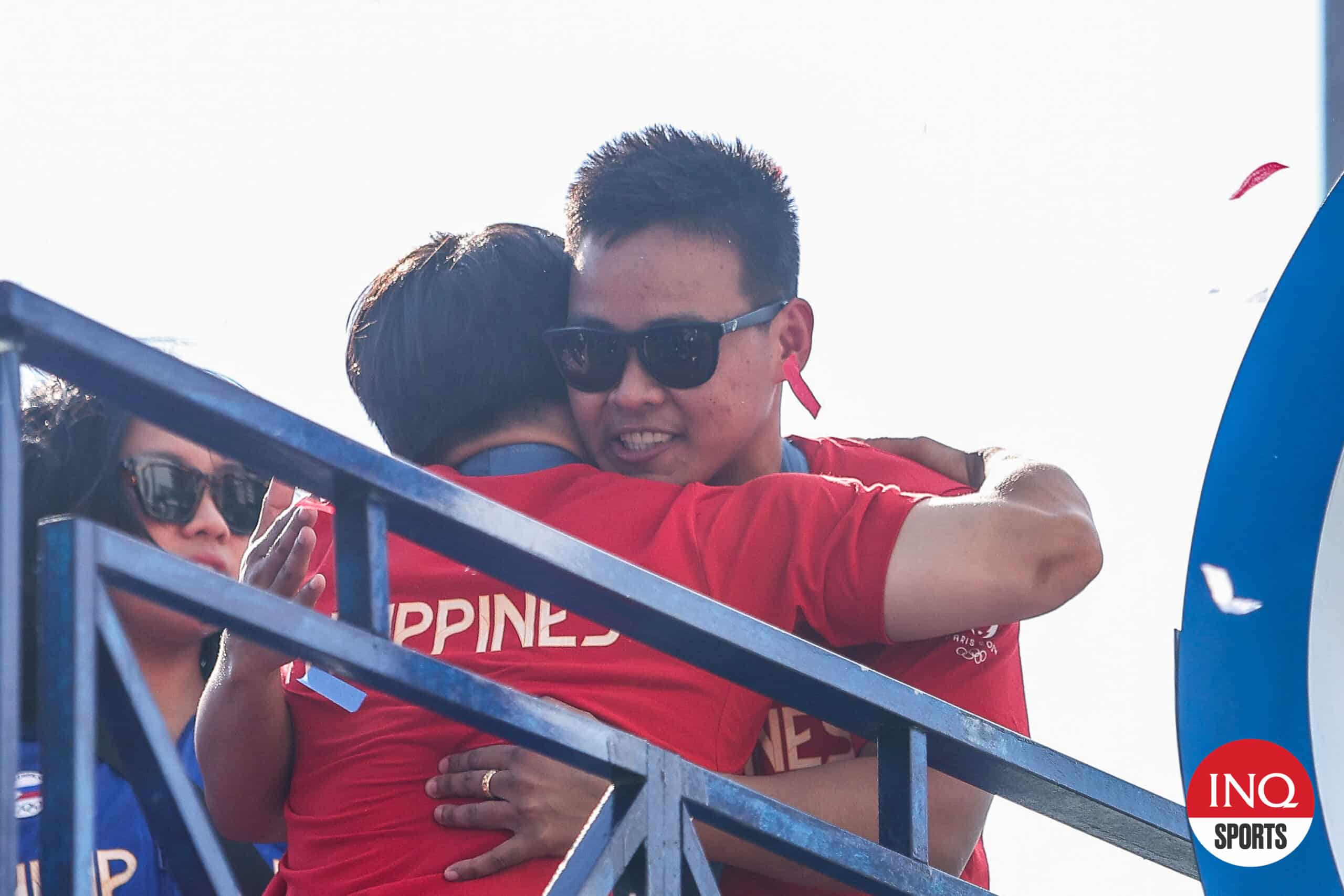 Team Philippines' boxer Nesthy Petecio during the Heroes Parade after the Paris Olympics