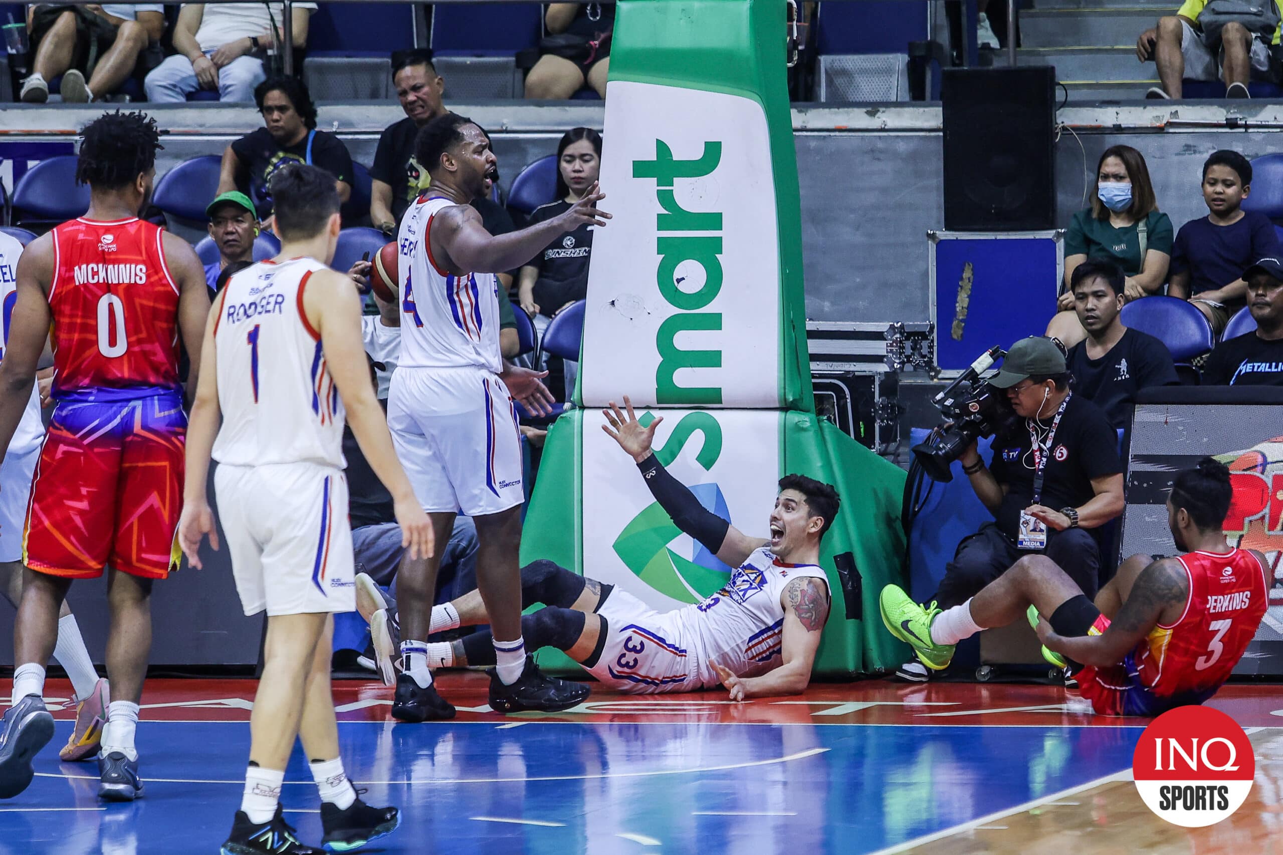 NLEX Road Warriors' Myke Henry and Anthony Semerad in a game against Phoenix Fuel Masters in the PBA Governors' Cup