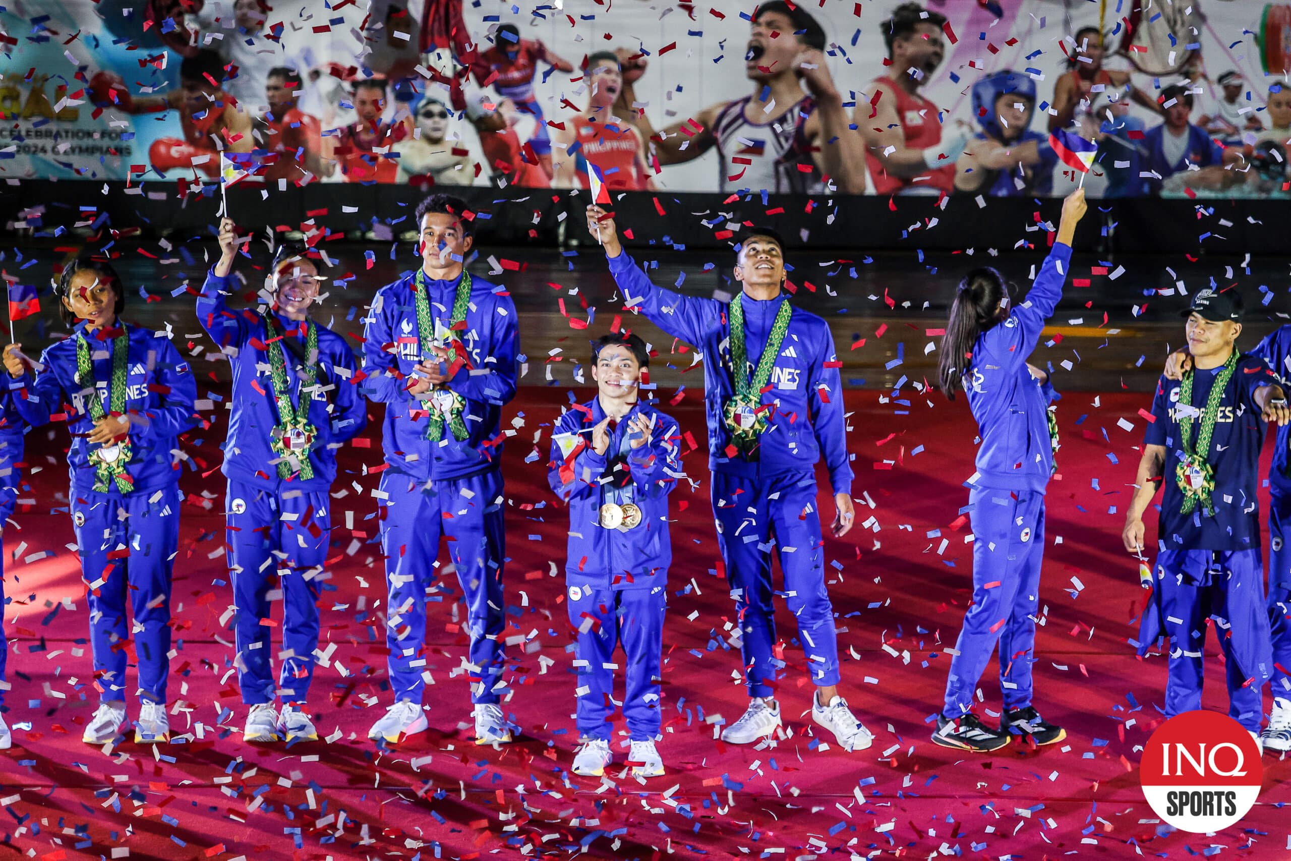 Filipino Olympians receive a warm welcome from fans after the Heroes Parade on August 14 following their Paris Olympics campaign