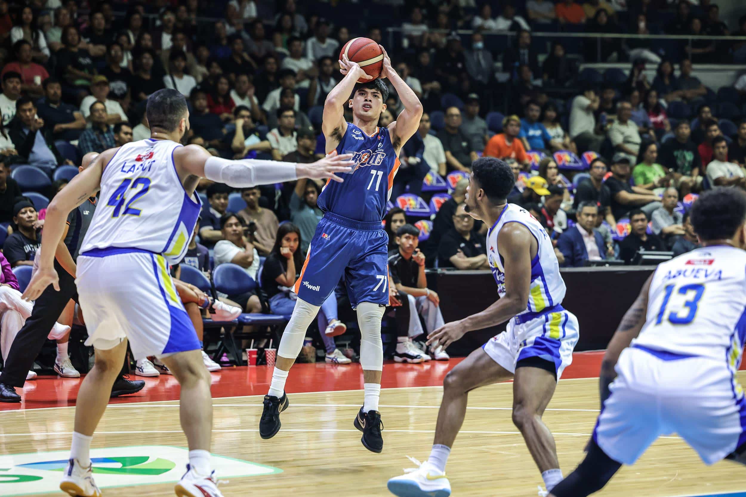 Meralco Bolts' rookie CJ Cansino during his PBA debut in the Governors' Cup