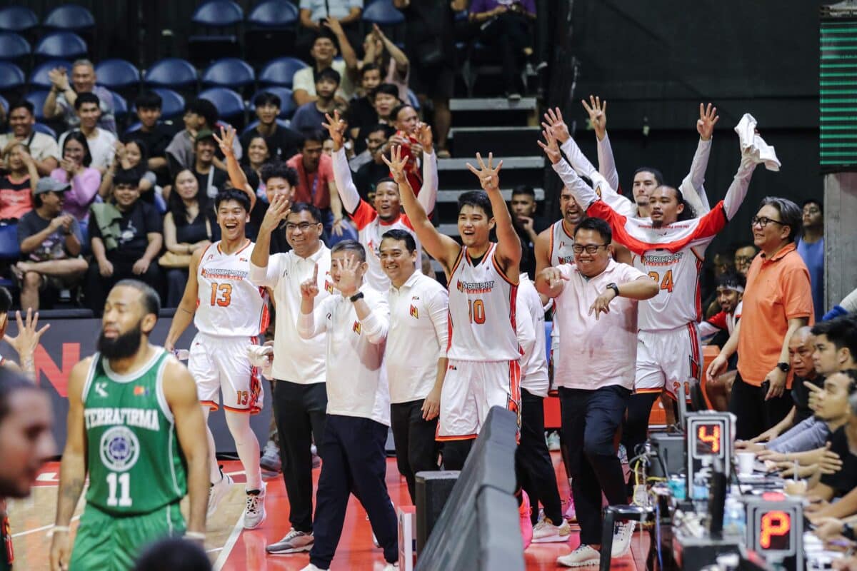 Northport bench reacts to a play during the PBA Governors' Cup