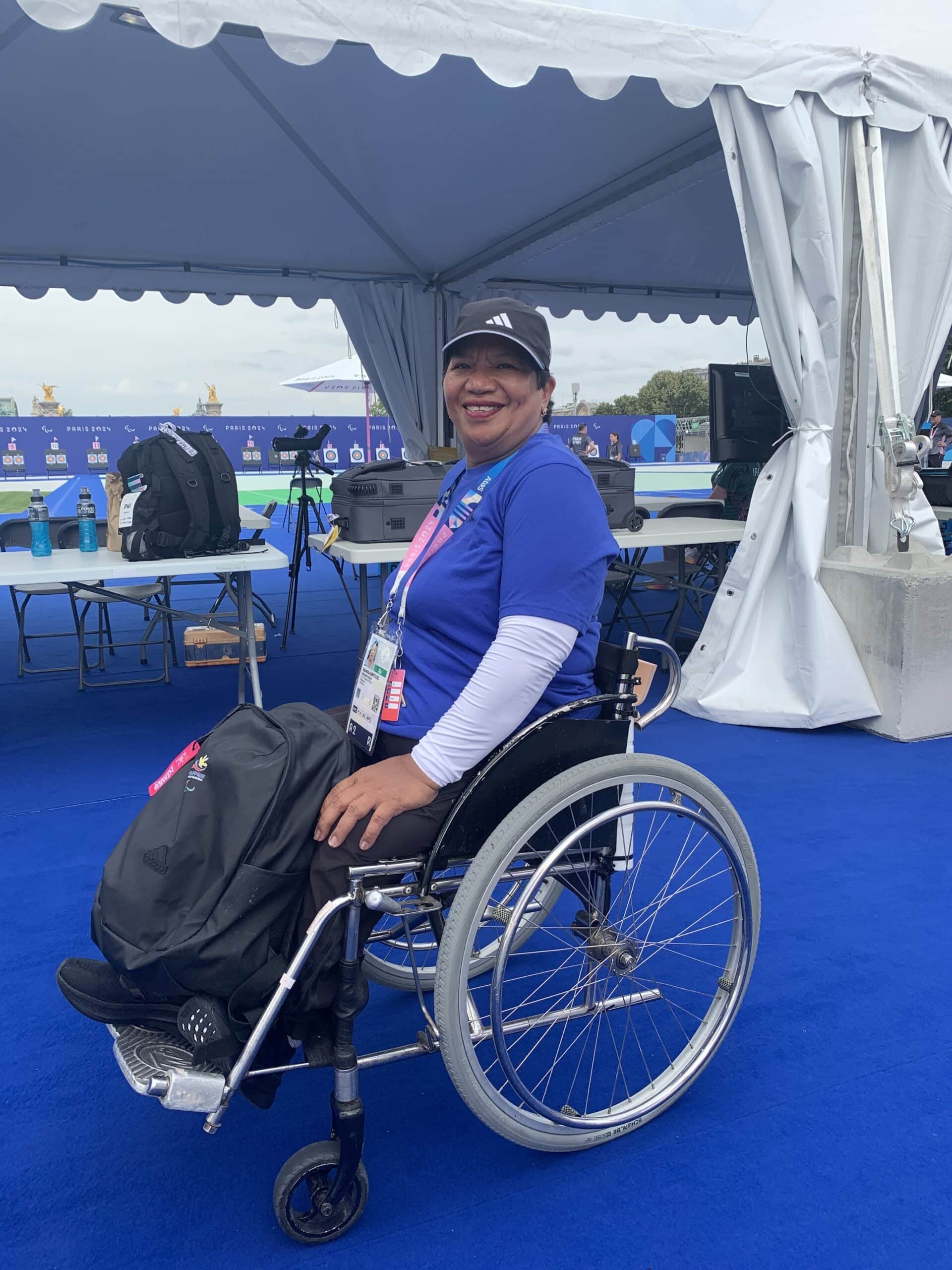 Team philippines para archer Agustina Bantiloc ahead of her debut in the Paris Paralympics 2024 competition