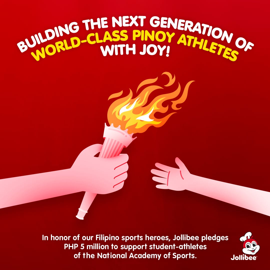 Jollibee pledges PHP 5 million to the National Academy of Sports in honor of PH Olympians