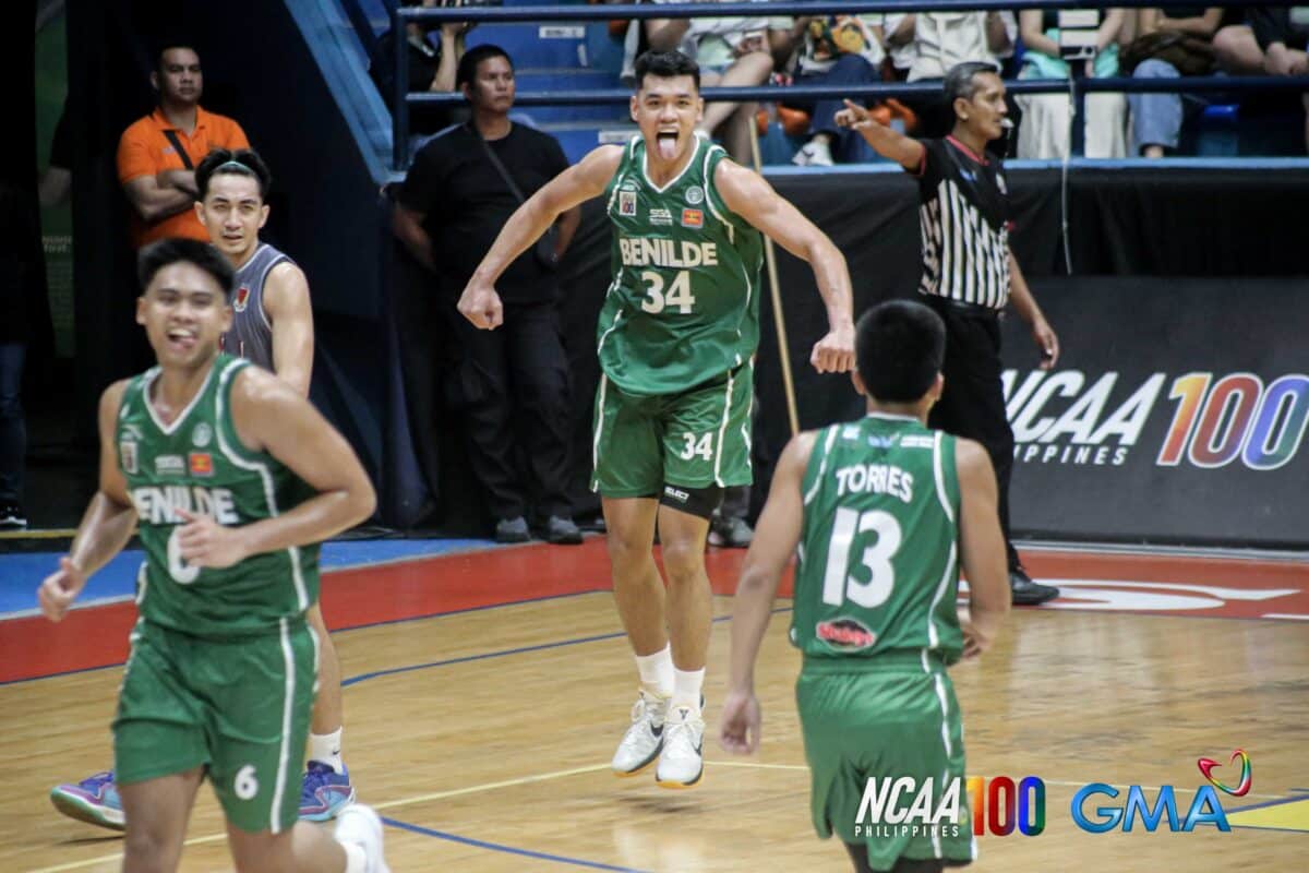 College of St. Benilde's Allen Liwag during an NCAA Season 100 men’s basketball tournament game. –NCAA Photo