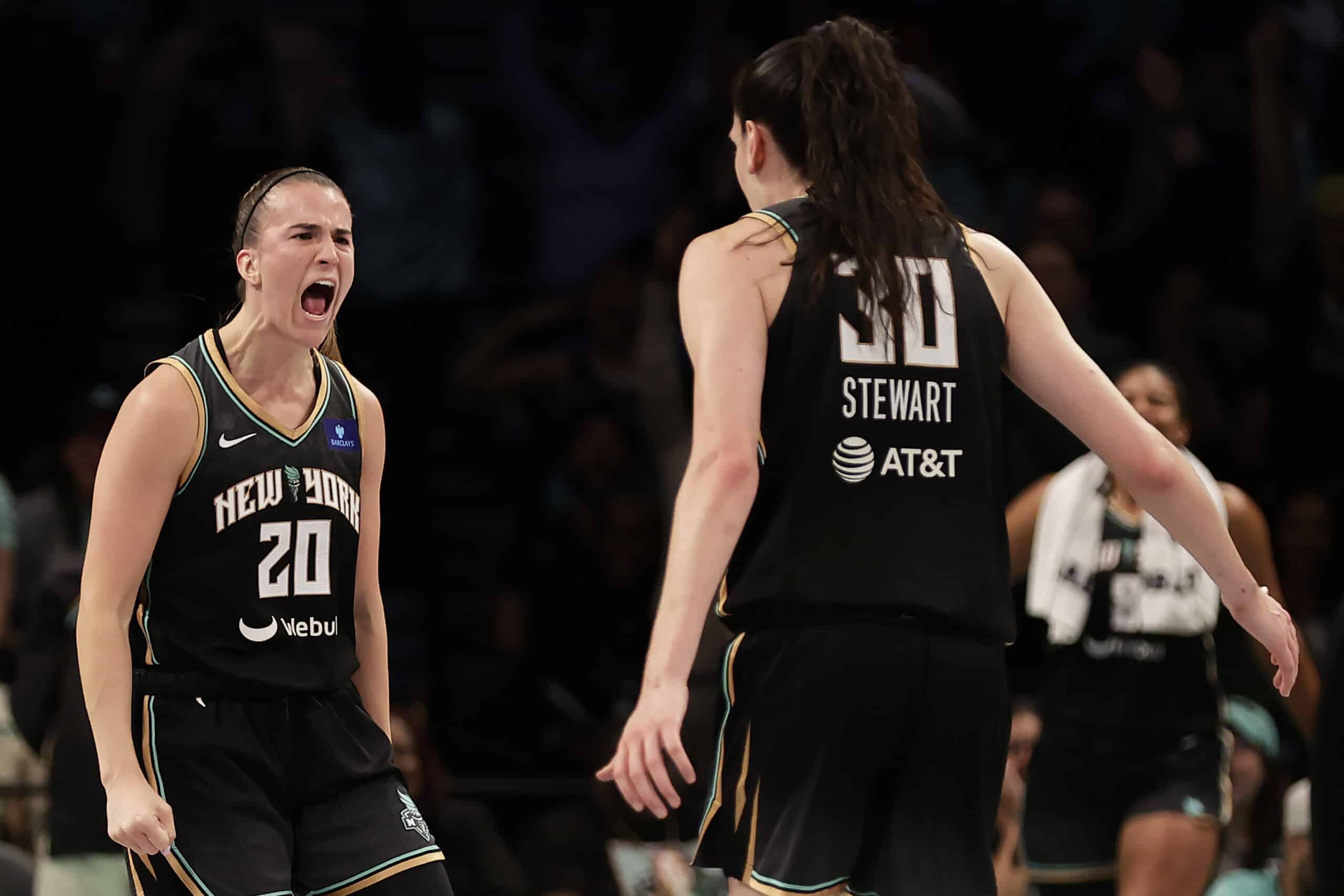 New York Liberty guard Sabrina Ionescu WNBA Breanna Stewart 