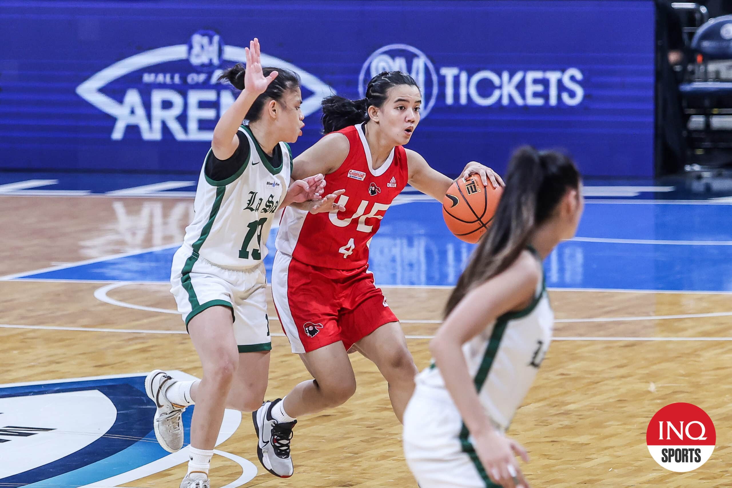 UE Lady Warriors' Princes Ganade during a UAAP Season 87 women's basketball tournament.