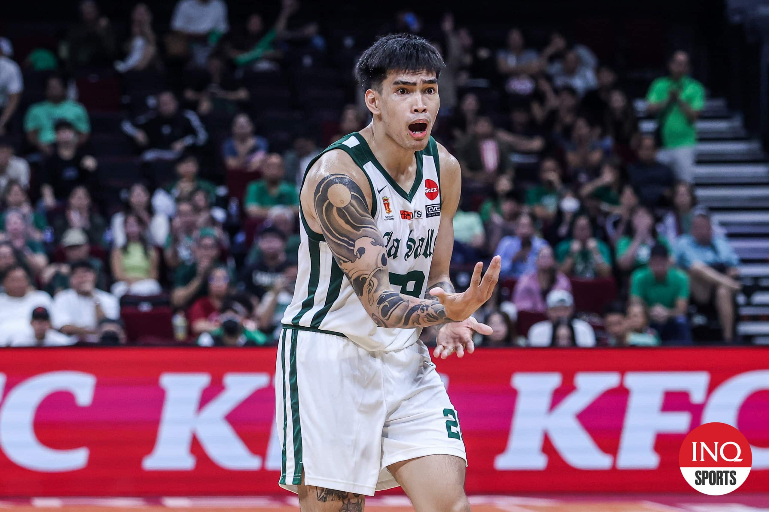 La Salle Green Archers' Kevin Quiambao during the UAAP Season 87 men's basketball tournament game against UE Red Warriors.