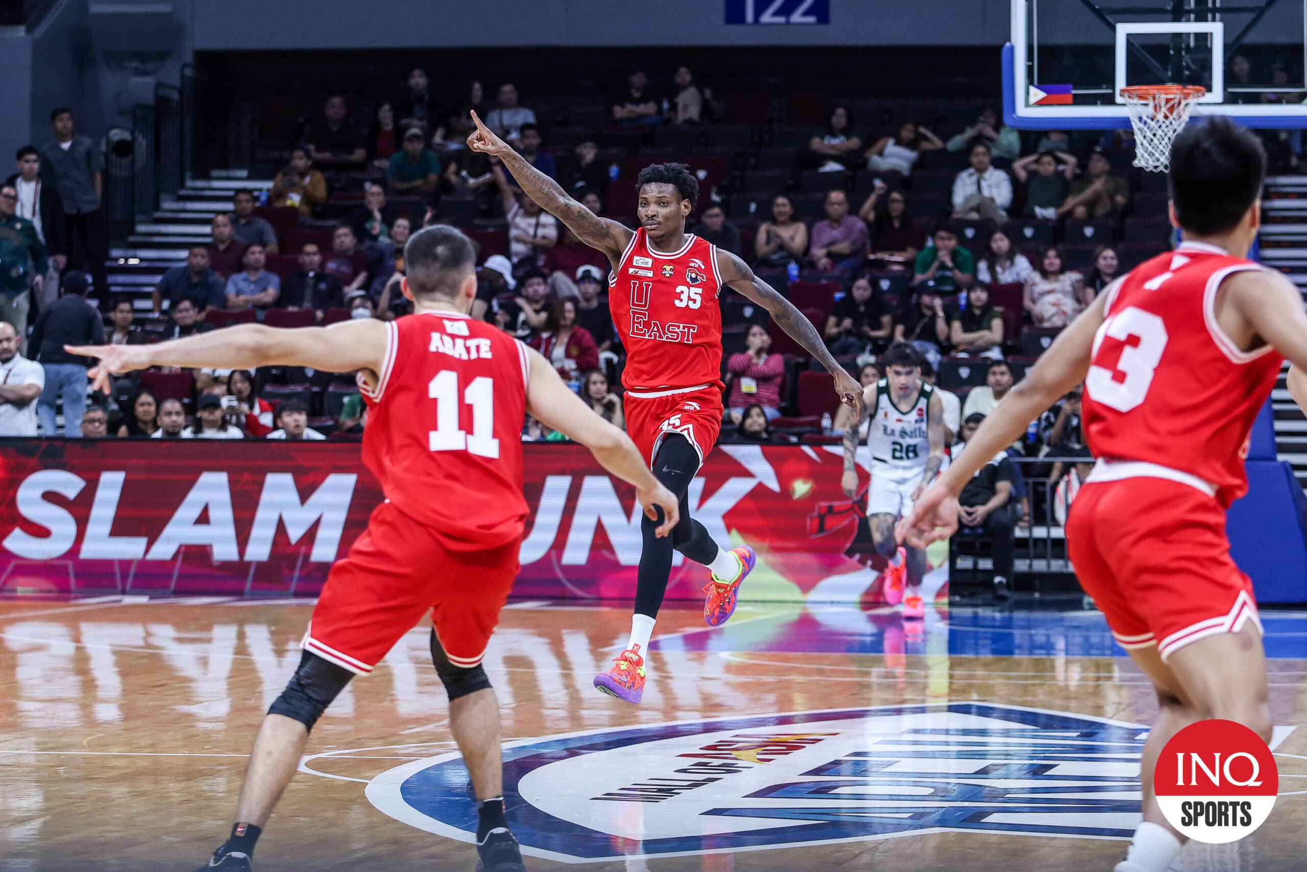 UE Red Warriors' Precious Momowei during a  UAAP Season 87 men's basketball tournament game