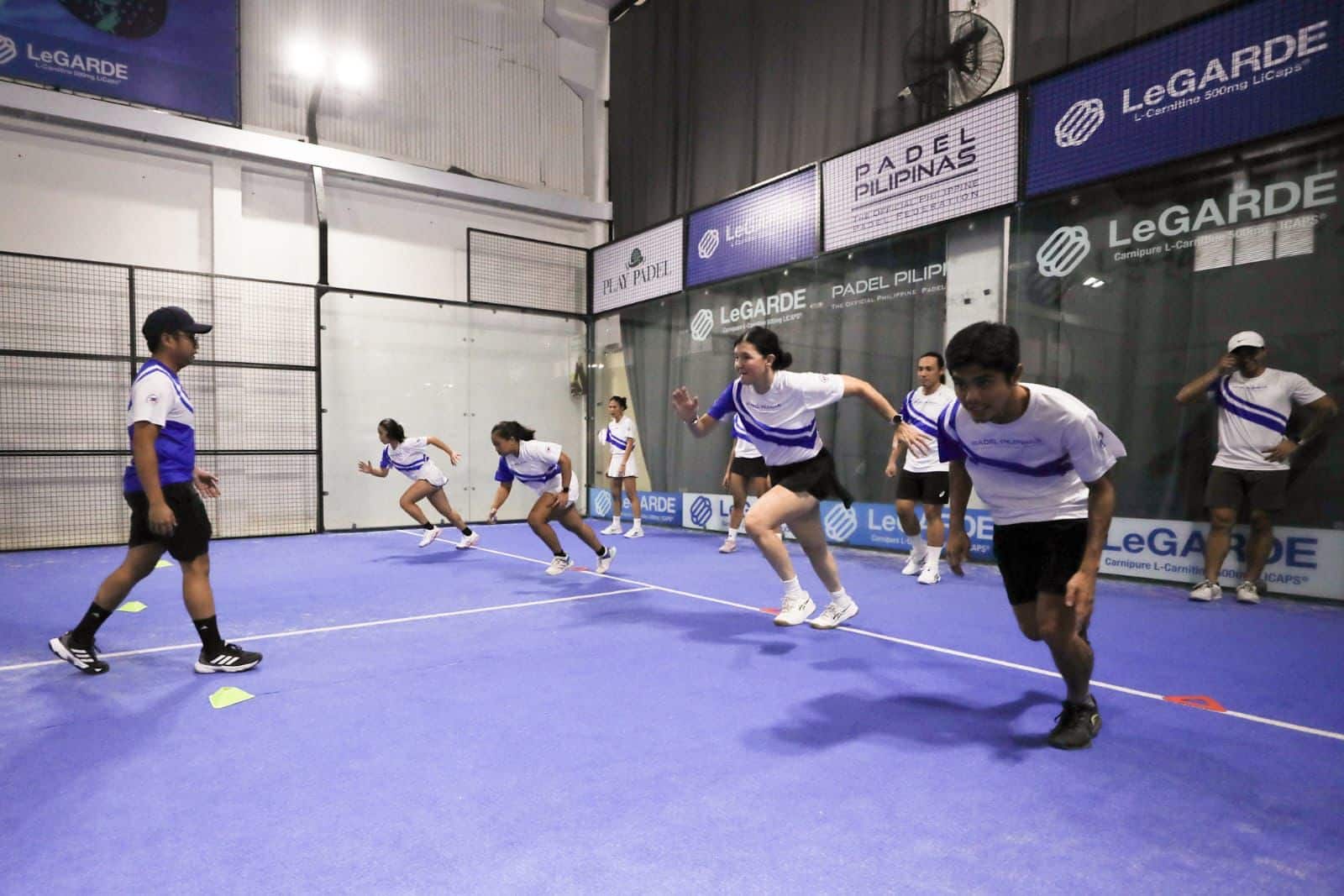 Members of Padel Pilipinas national team in training