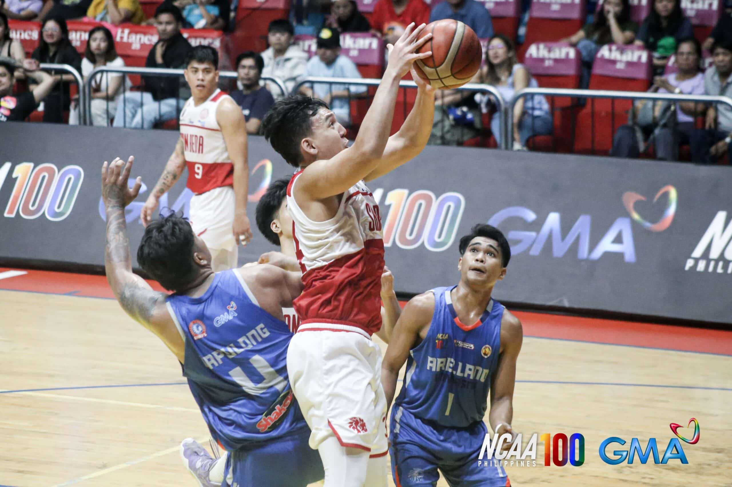 San Beda's Bismarck Lina during an NCAA Season 100 men’s basketball game.