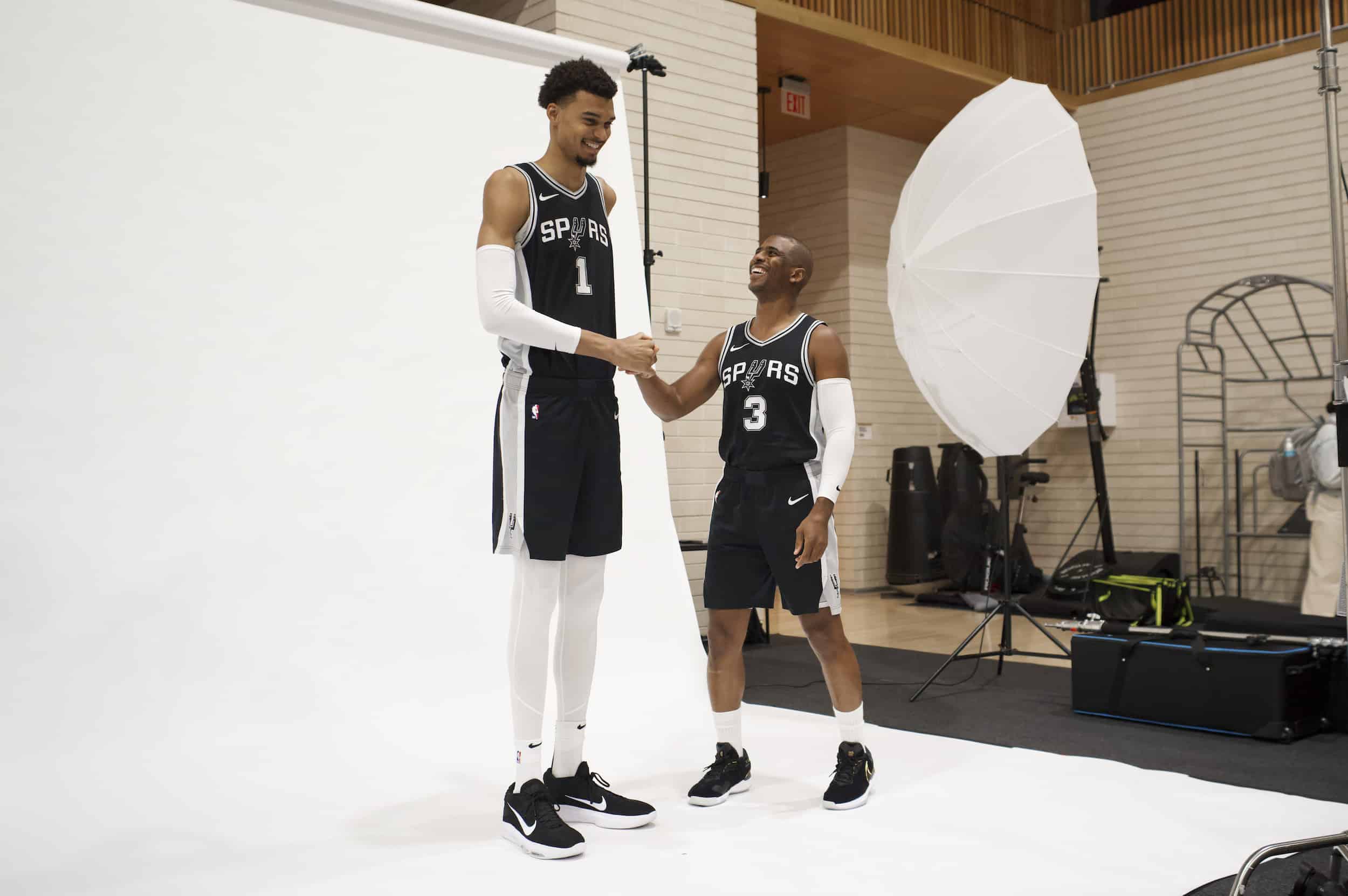 NBA Spurs Wembanyama Chris Paul Media Day