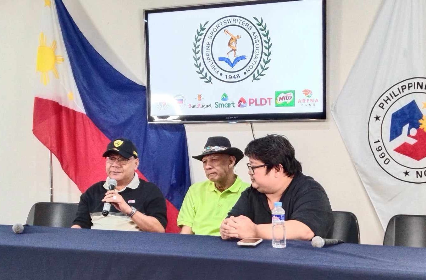 IMs Chito Garma and Efren Bagamasbad, and Marlon Bernardino during the PSA Forum on Tuesday World Senior Chess