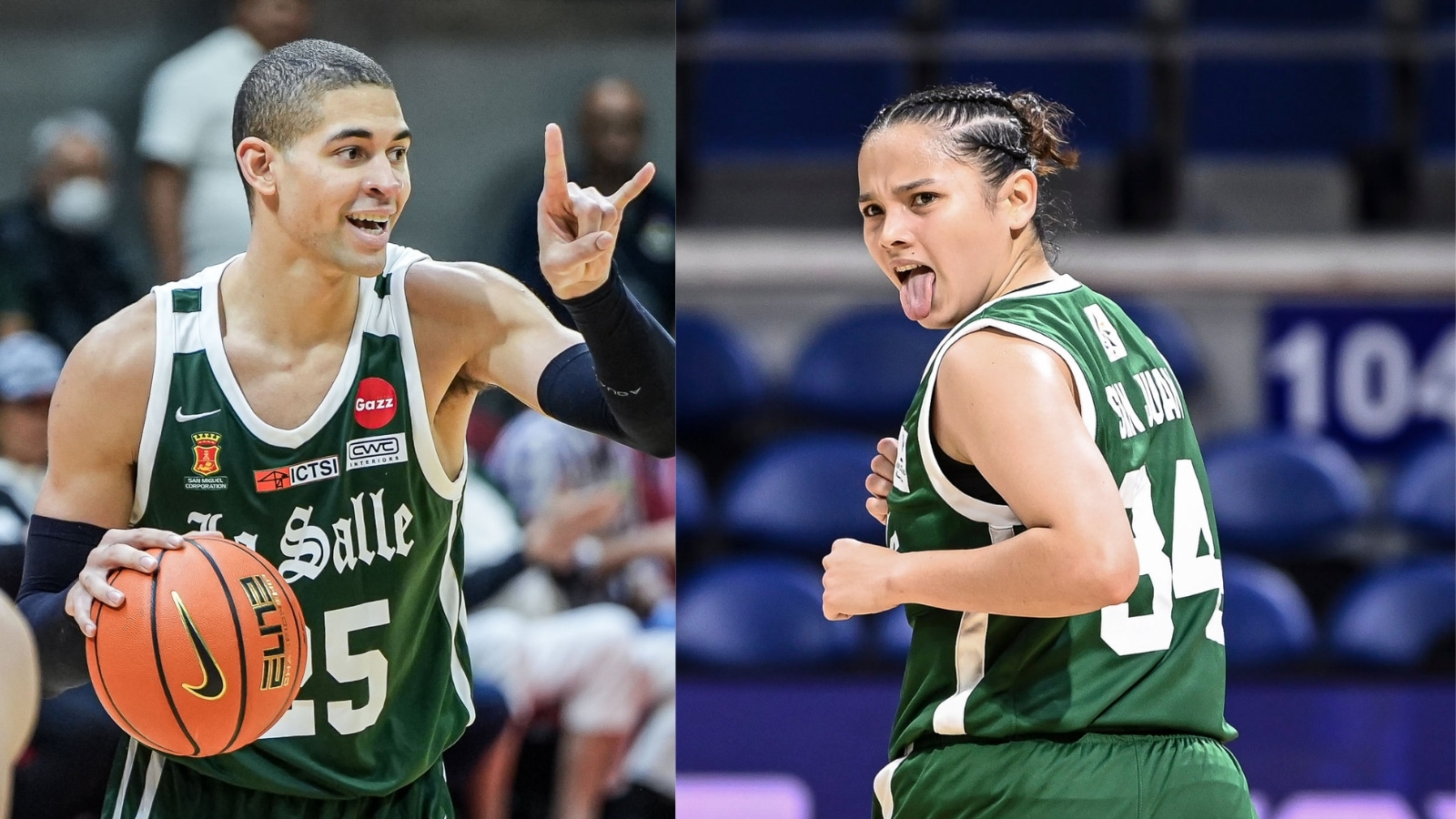 La Salle Green Archers' Michael Phillips and Lady Archers' Luisa San Juan UAAP basketball Season 87