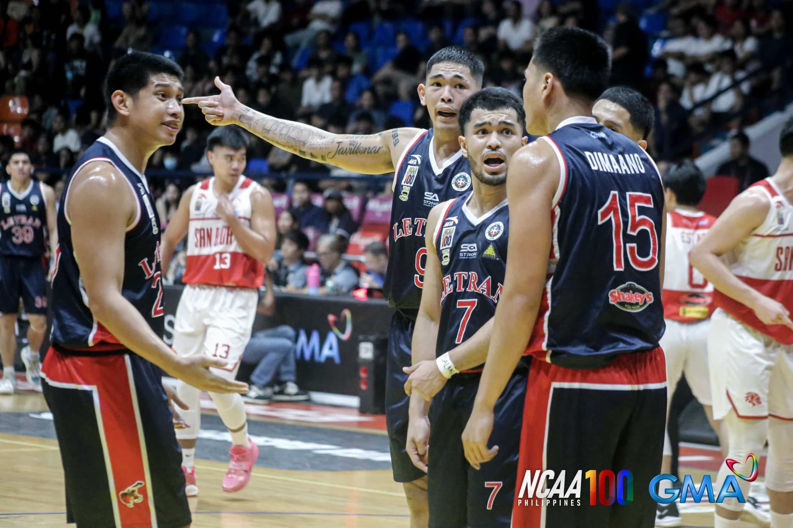 Letran Knights during a game against San Beda Red Lions in the NCAA Season 100 men's basketball tournament