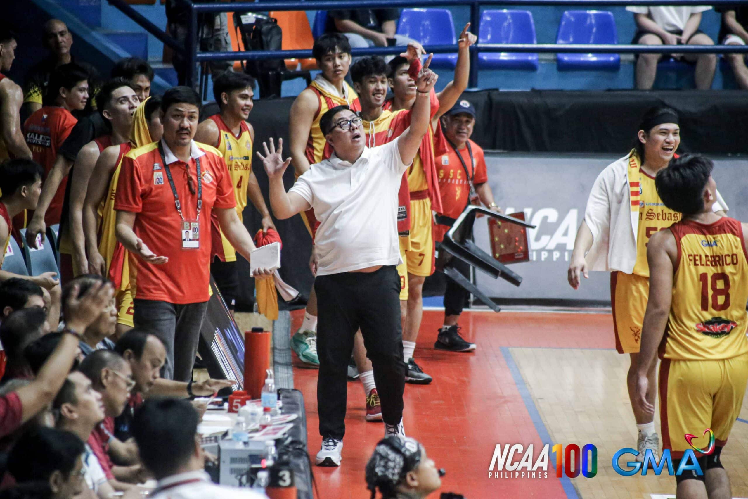 San Sebastian Stags in the NCAA Season 100 men's basketball tournament.