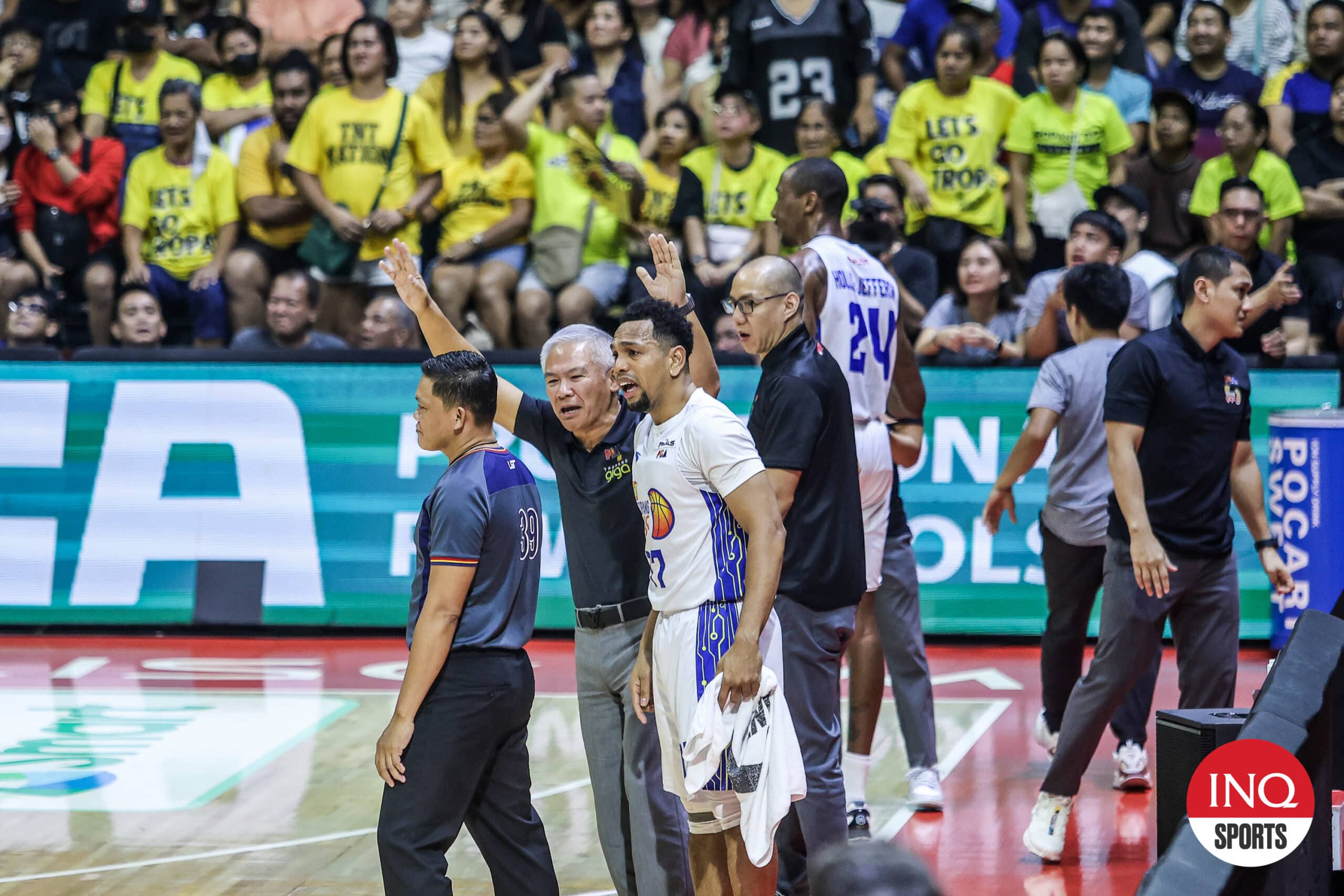 TNT Tropang Giga in the PBA Governors' Cup Finals against Barangay Ginebra Gin Kings. 