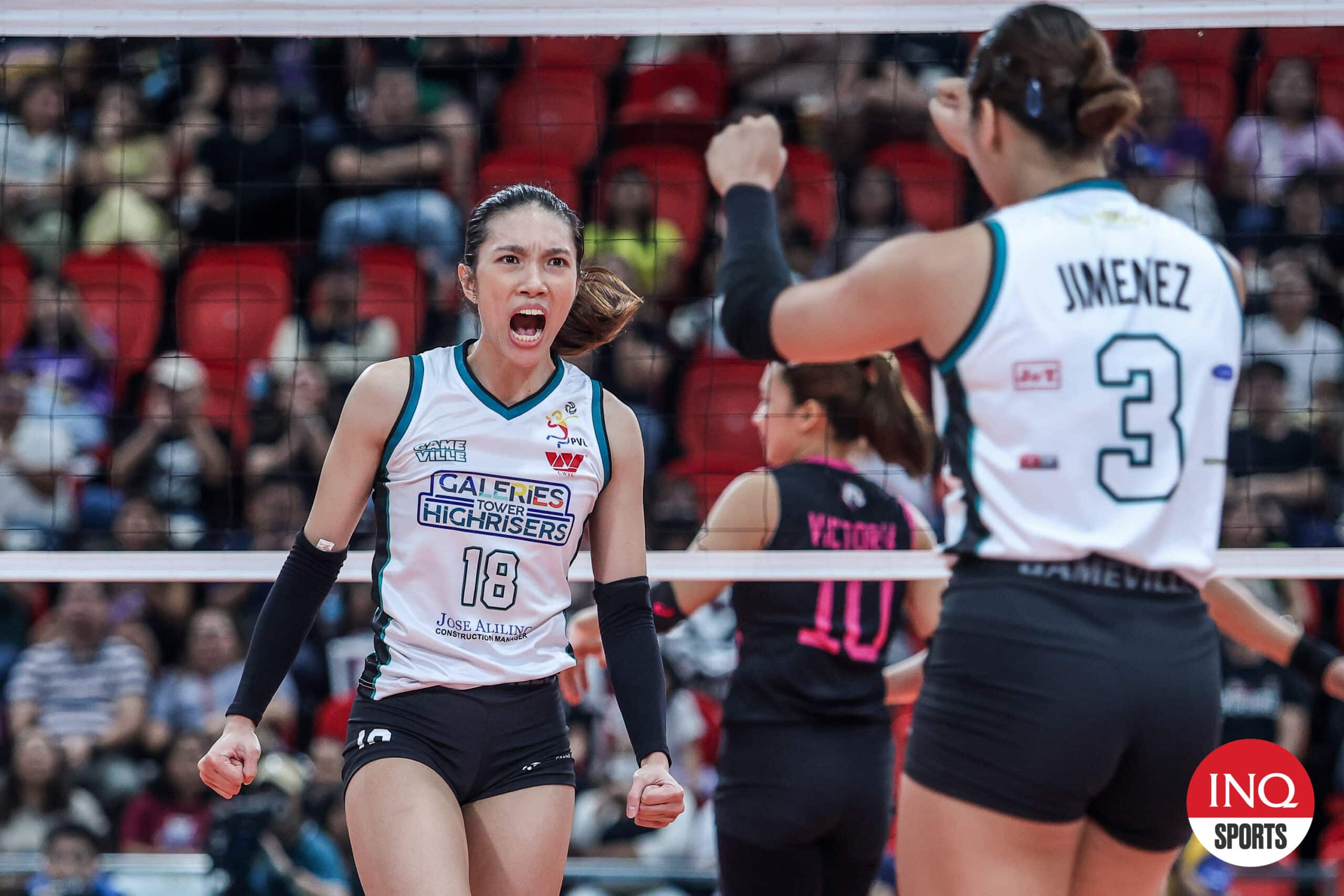 Galeries Tower Highrisers' rookie Julia Coronel during a PVL All-Filipino Conference game.