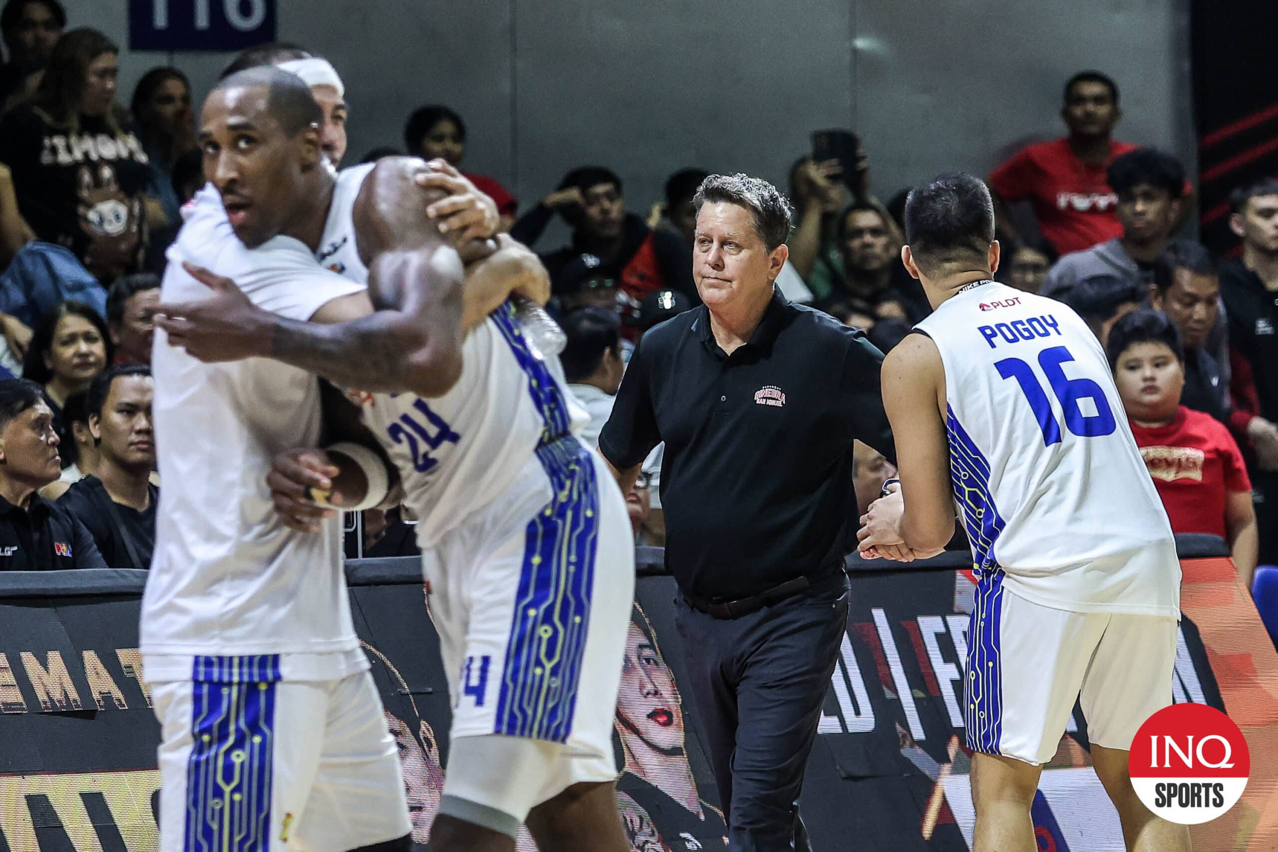 Barangay Ginebra Gin Kings coach Tim Cone during the PBA Governors' Cup Finals Game 6. TNT won the championship.