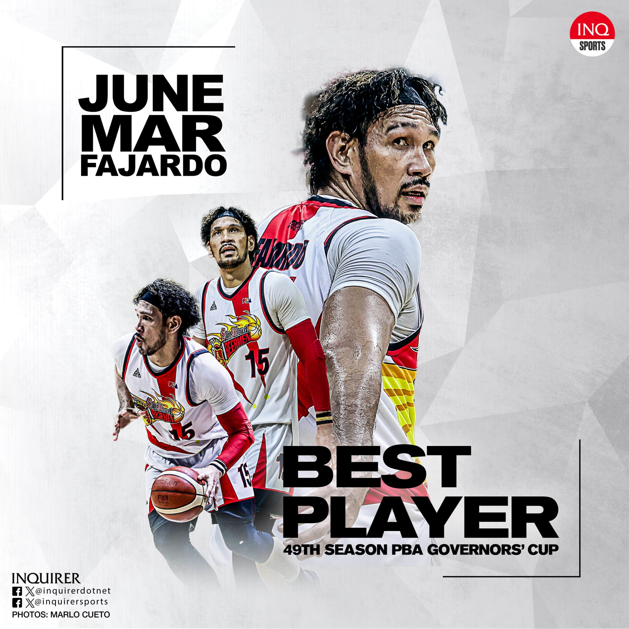 San Miguel Beer's June Mar Fajardo is PBA Governors' Cup Best Player of the Conference