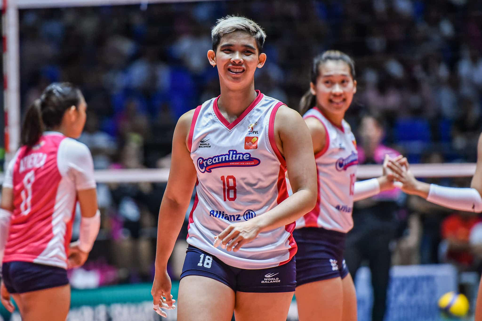 Creamline Cool Smashers' Tots Carlos plays her first game in the PVL All-Filipino Conference.